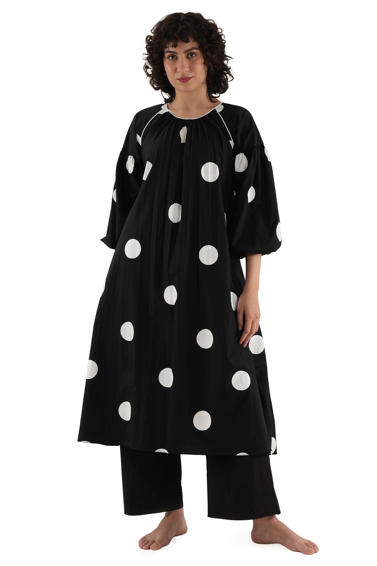 Buy Black Poplin Cotton Kurta Pants for women by Khat Clothing online available at scrollnshops