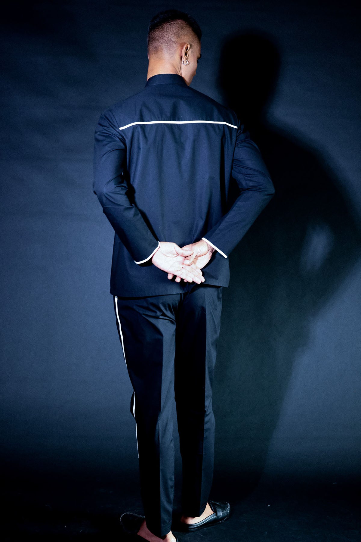 Black Poplin Stripe Co-ord Set