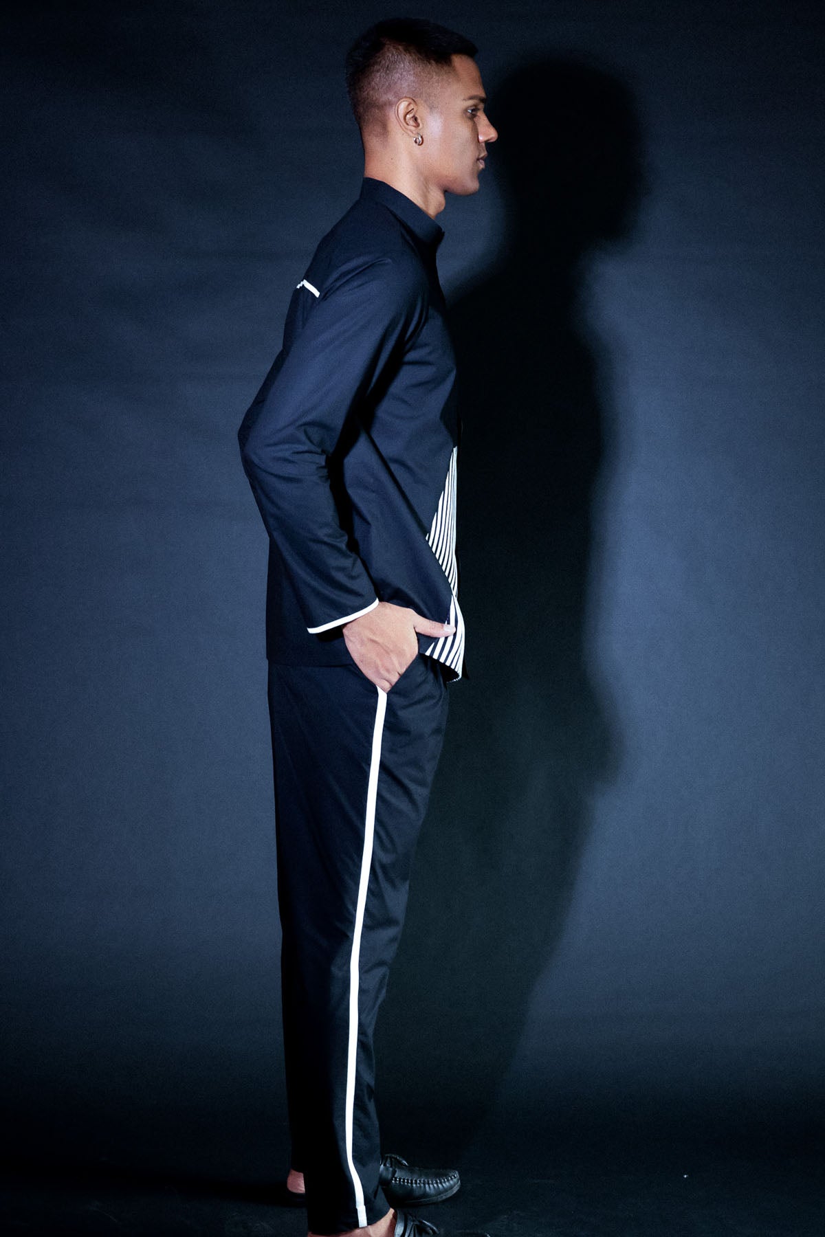 Black Poplin Stripe Co-ord Set