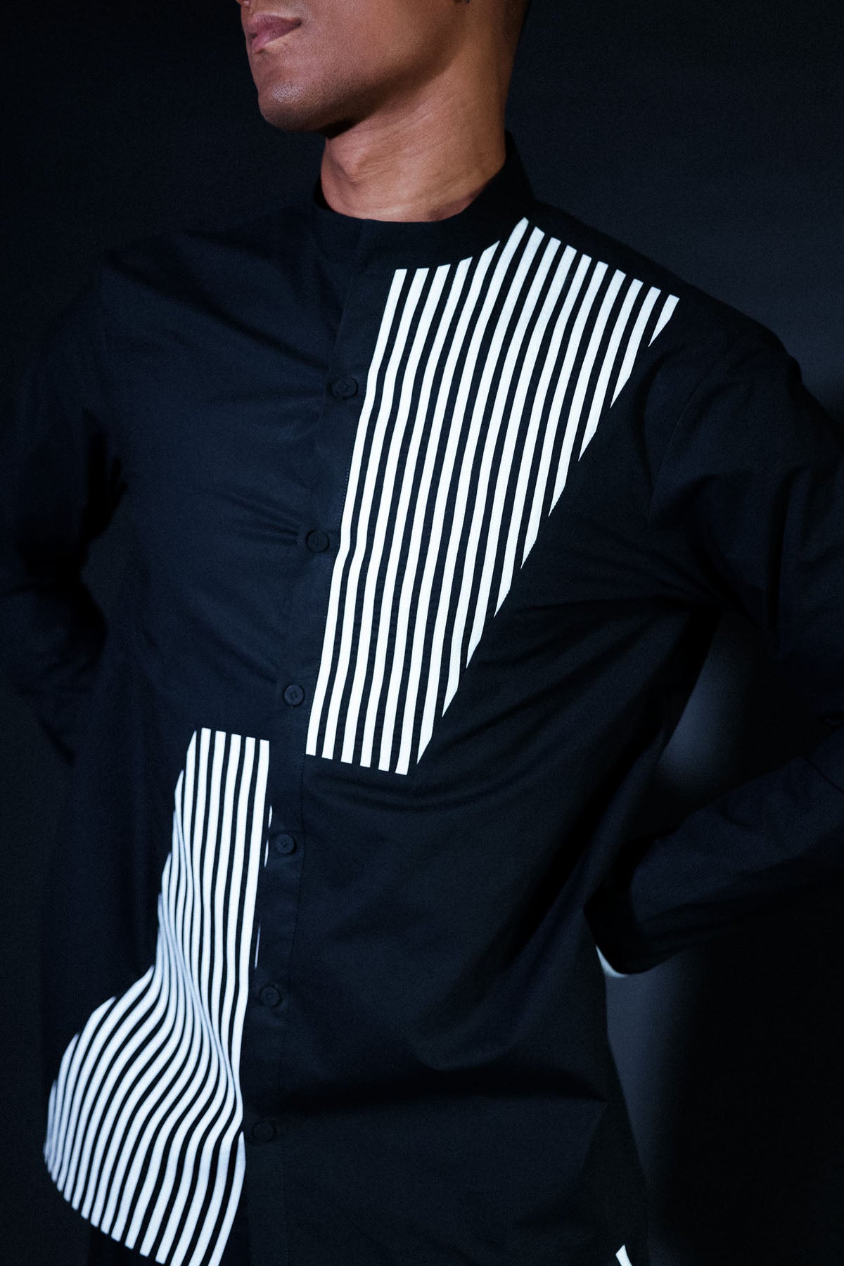 Black Poplin Stripe Co-ord Set