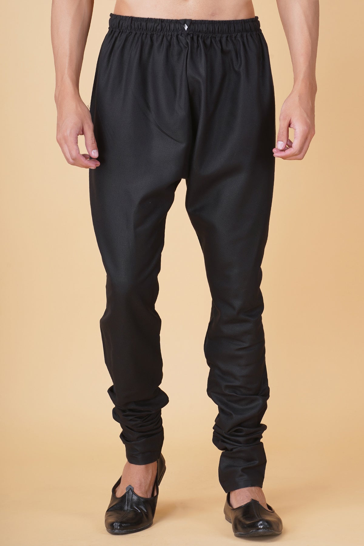 Black Print Ruby Silk Kurta Set