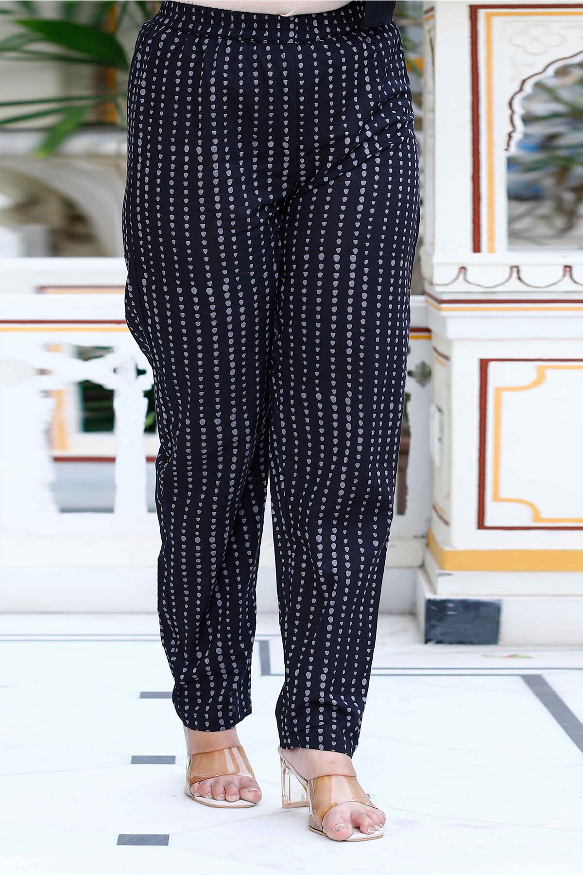 Black Printed Gotta Kurta Set