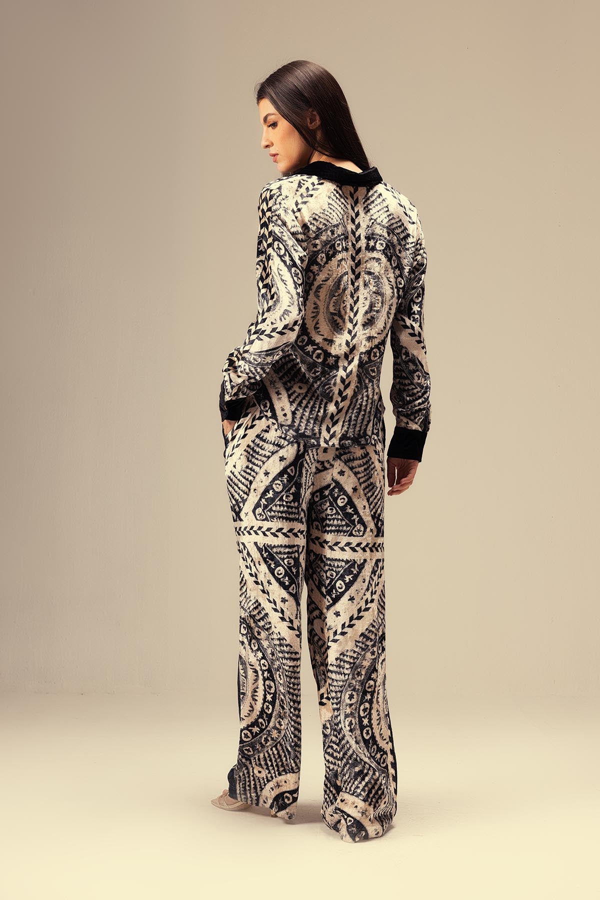 Black Printed Pants & Shirt