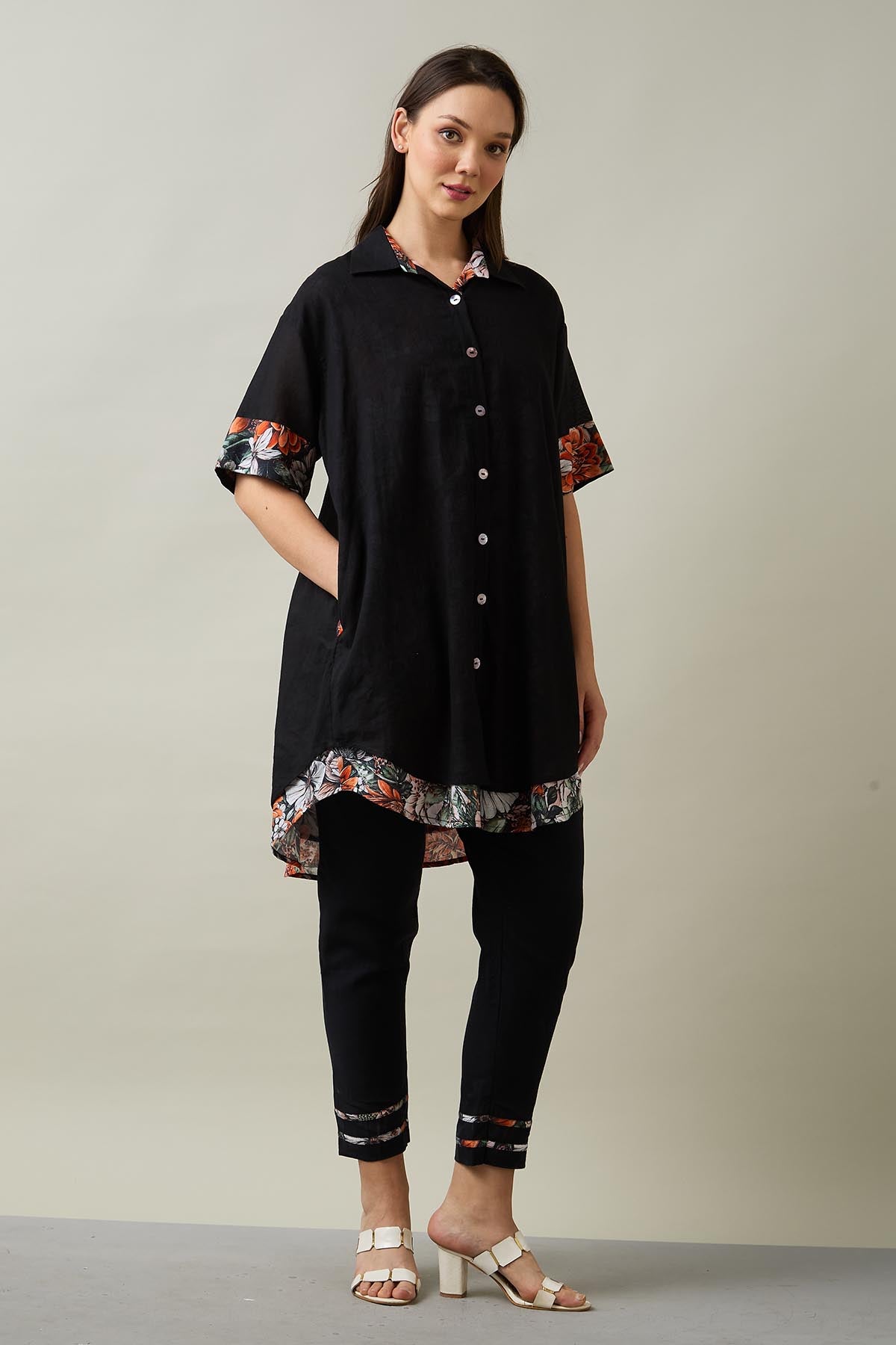 Black Pure Cotton Shirt & Pants