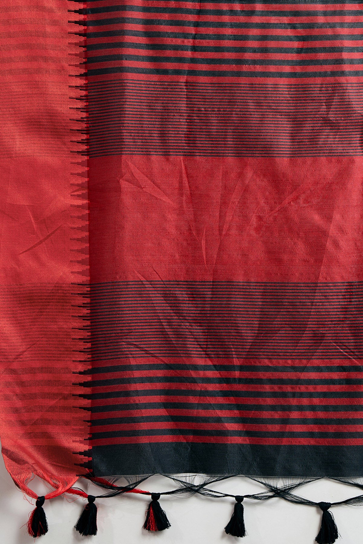 Black Raw Silk Thread Work Saree