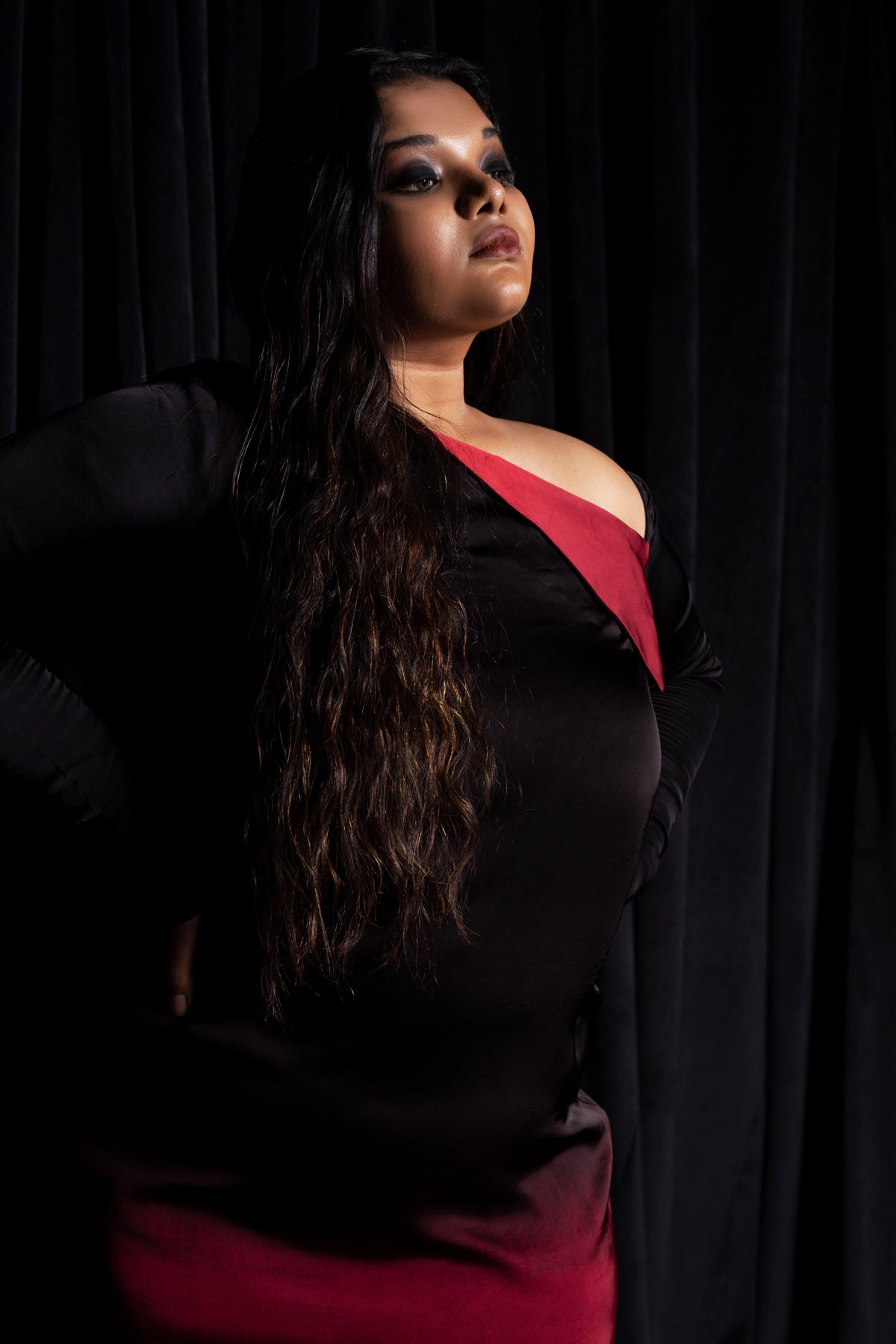 Black & Red Body Fit Dress