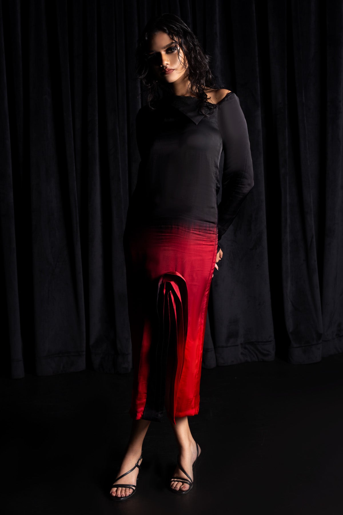 Black & Red Body Fit Dress