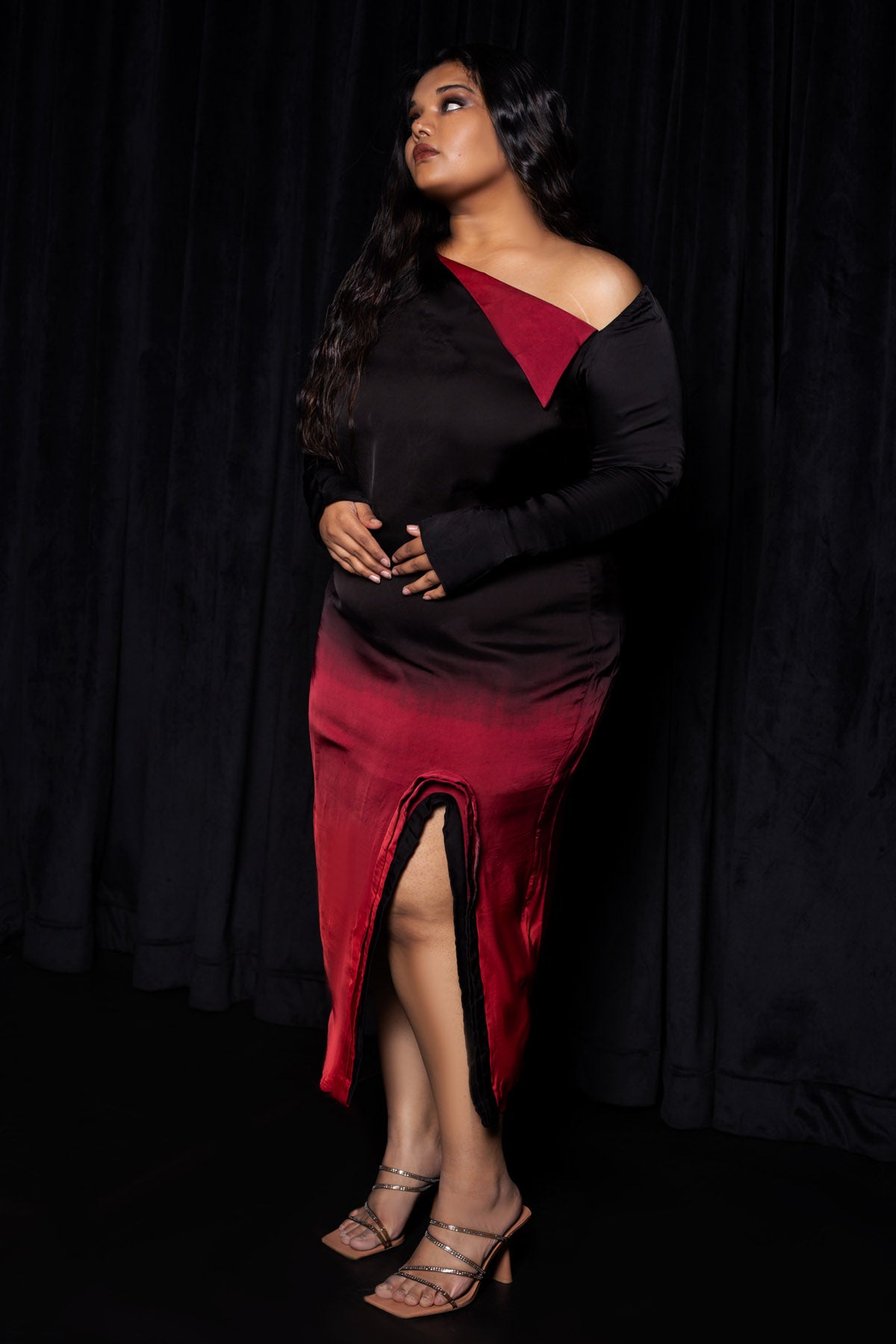 Black & Red Body Fit Dress