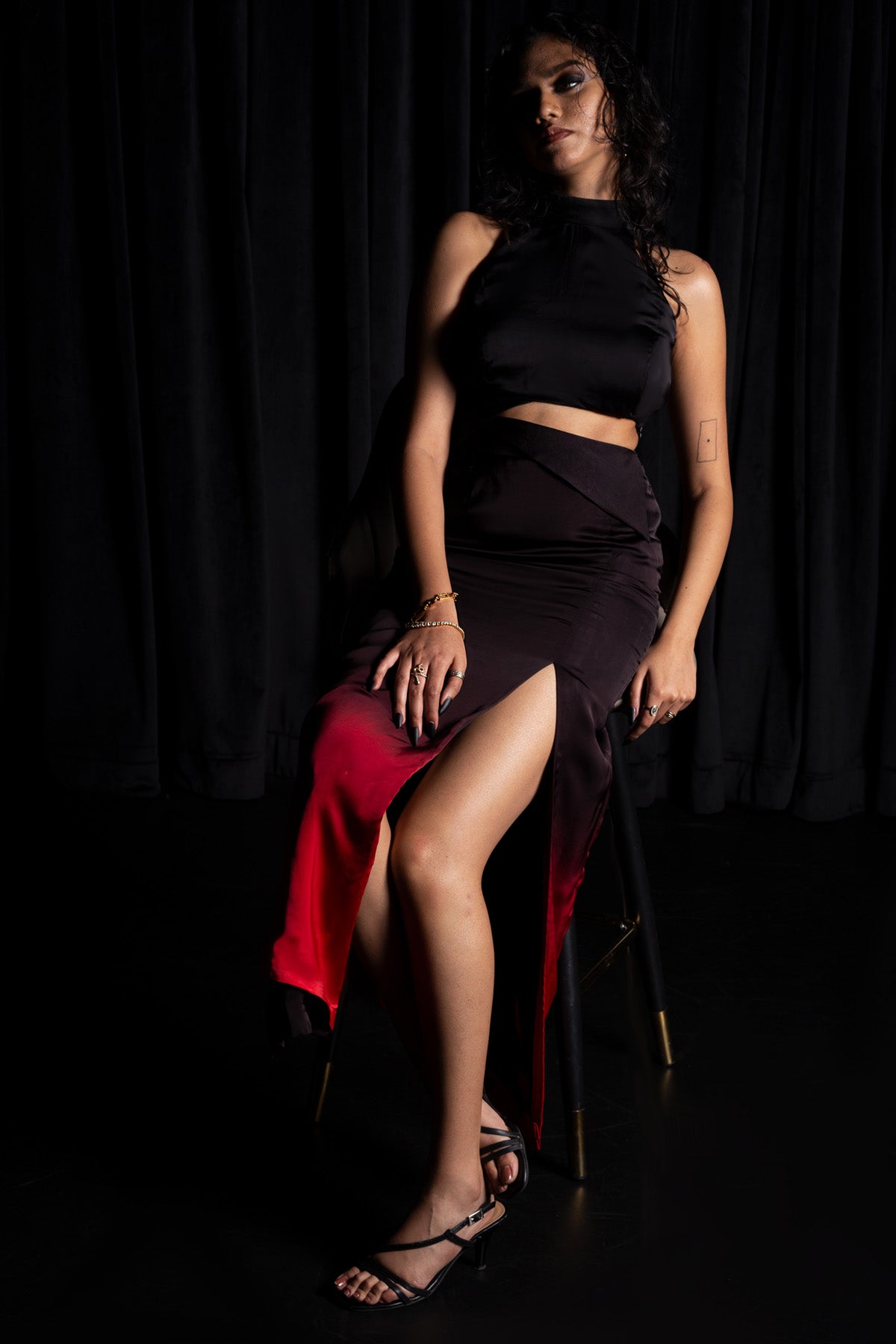 Black & Red Pencil Skirt