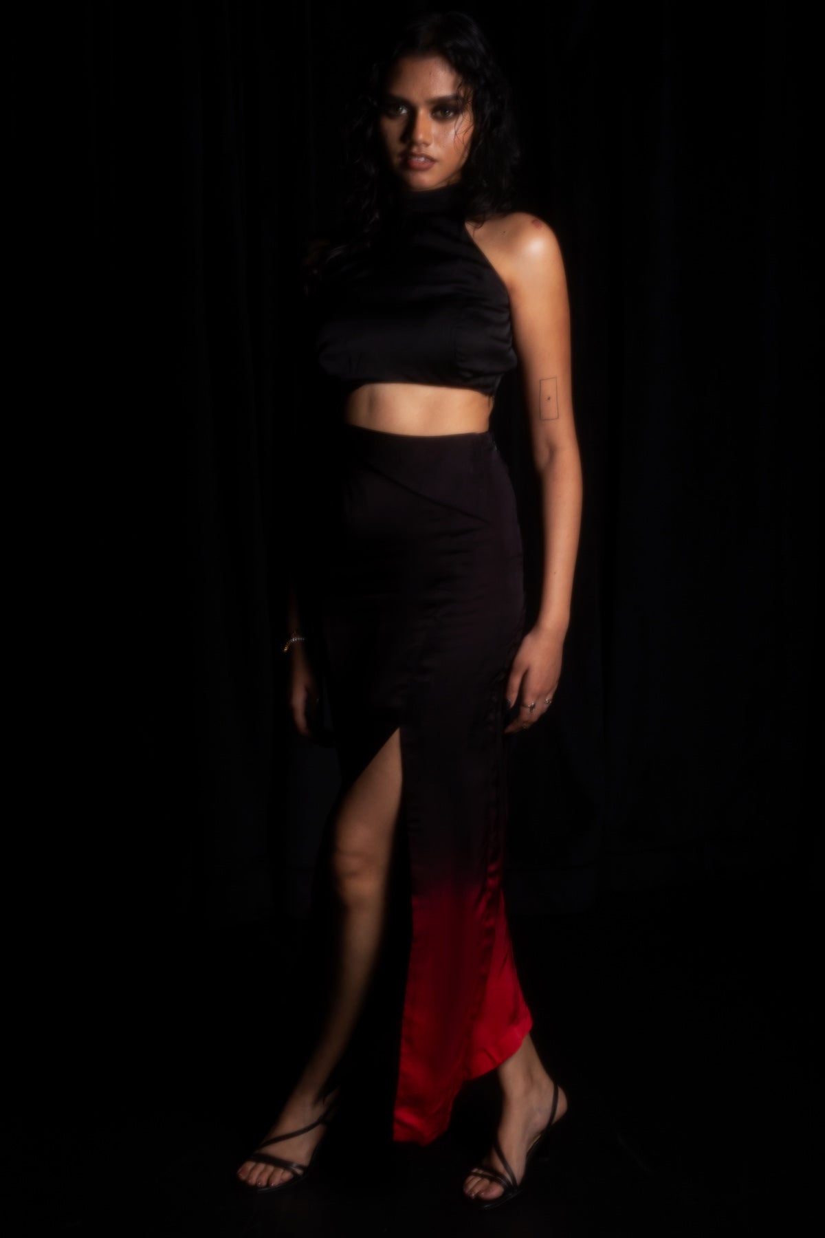 Black & Red Pencil Skirt