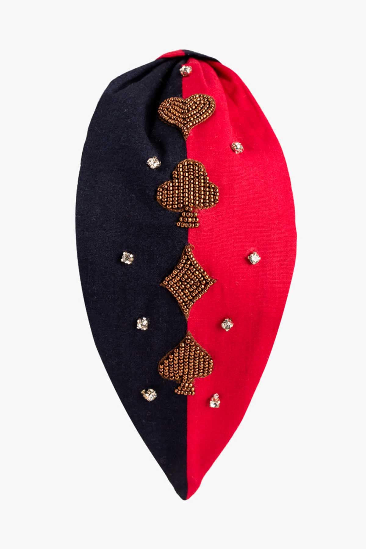 Black & Red Embroidered Headband