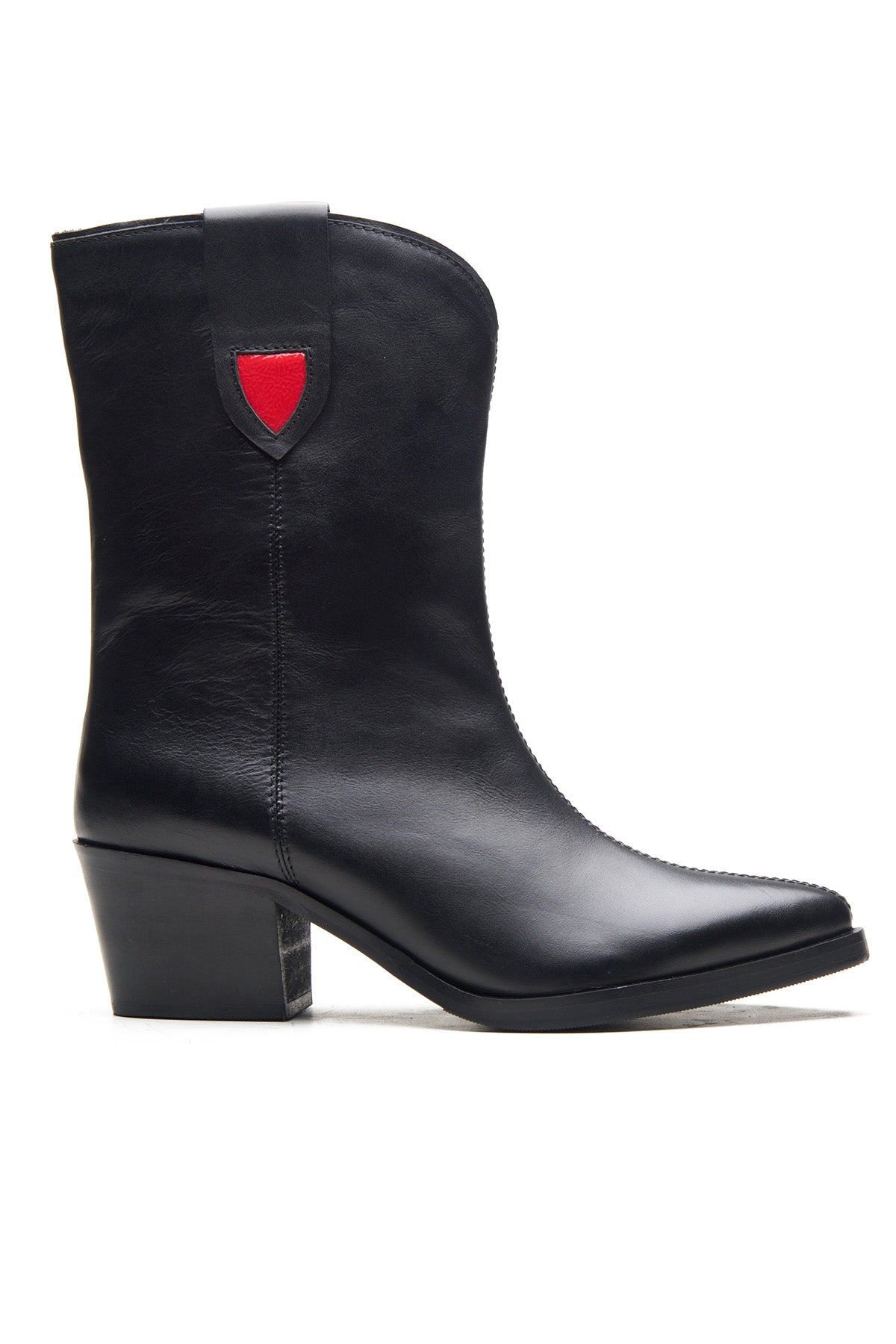 Buy Black & Red Nappa Leather Boots by Dang Shoes for women online at ScrollnShops