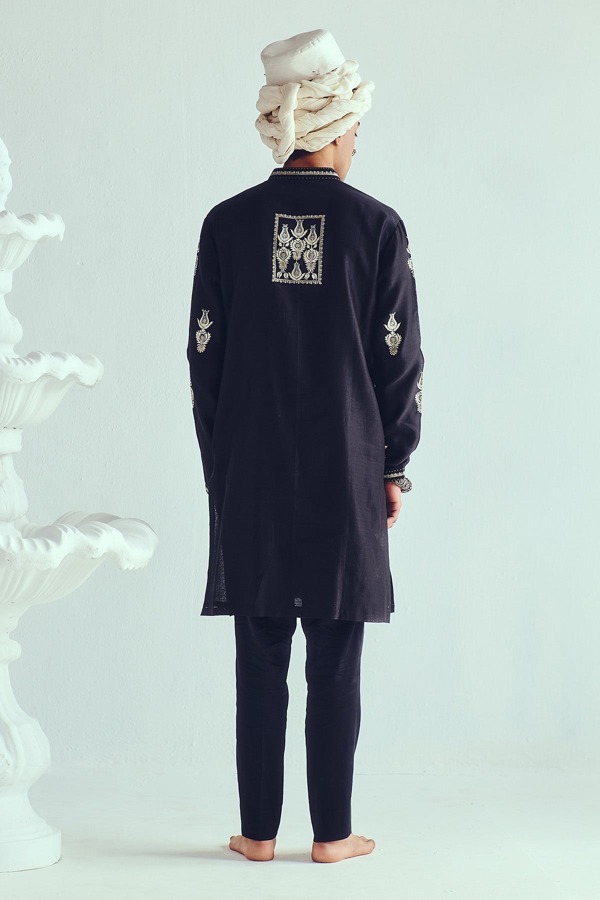 Black Resham Work Kurta Set