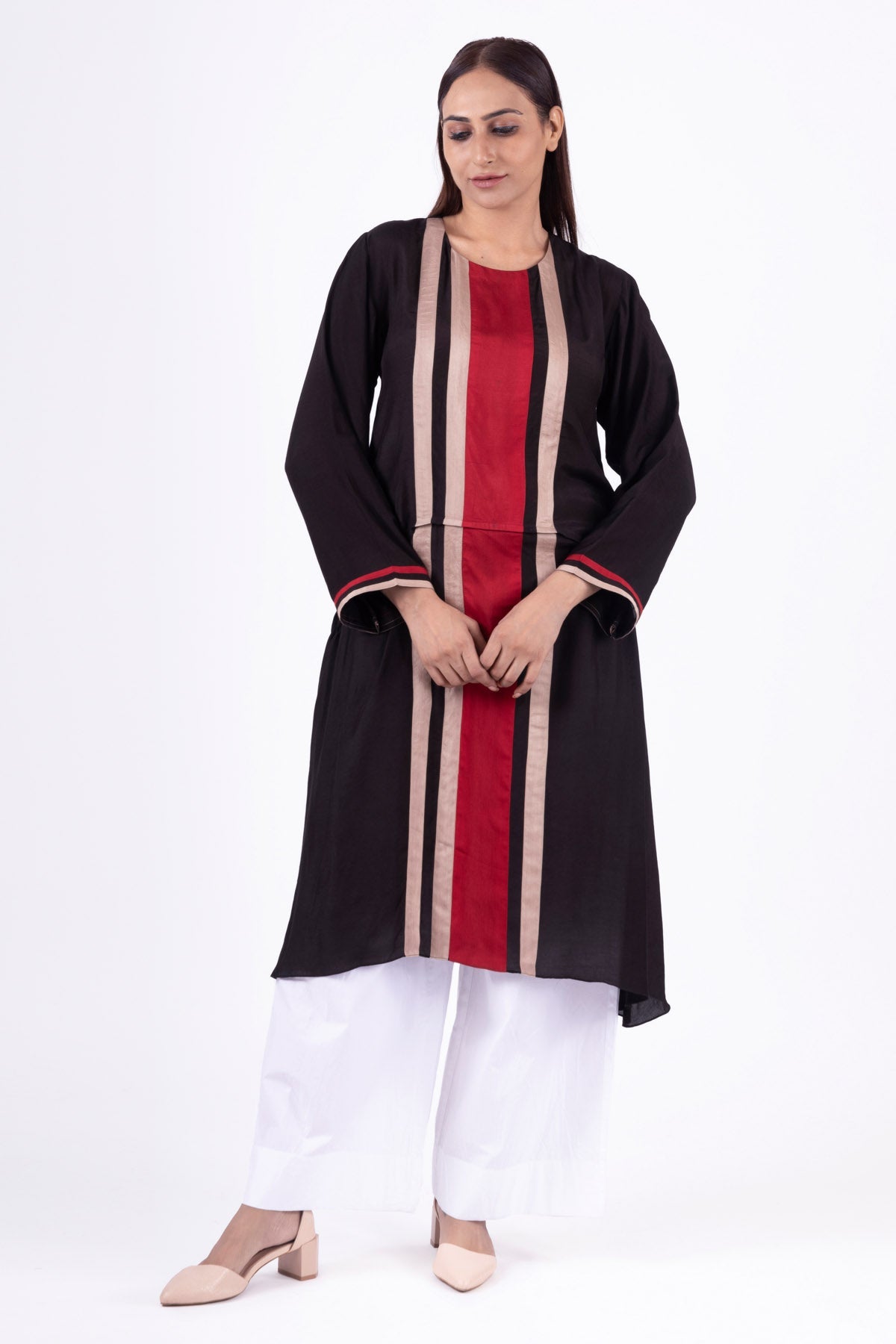 Khat Clothing Black Round Neck Kurta & Pants for women online at ScrollnShops