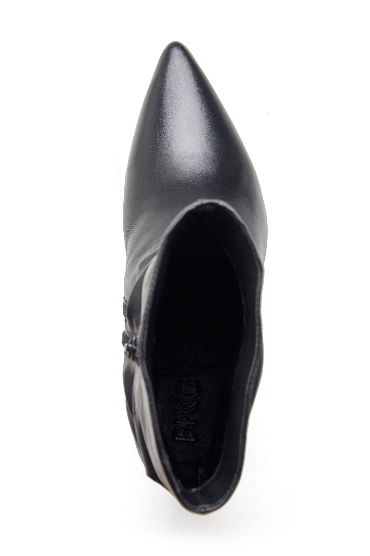 Black Ruched Heel Ankle Boots