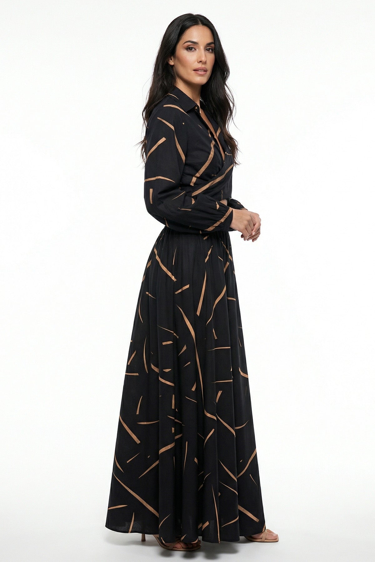 Black Satin Cross Over Shirt