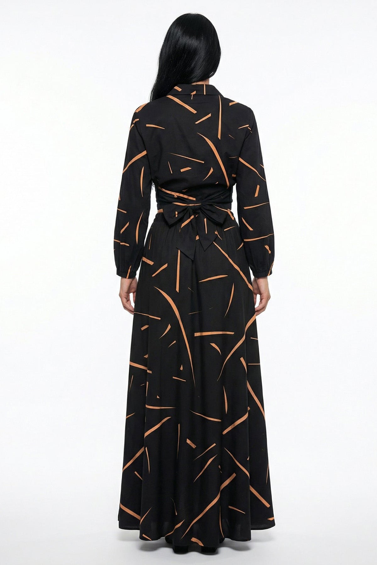 Black Satin Cross Over Shirt
