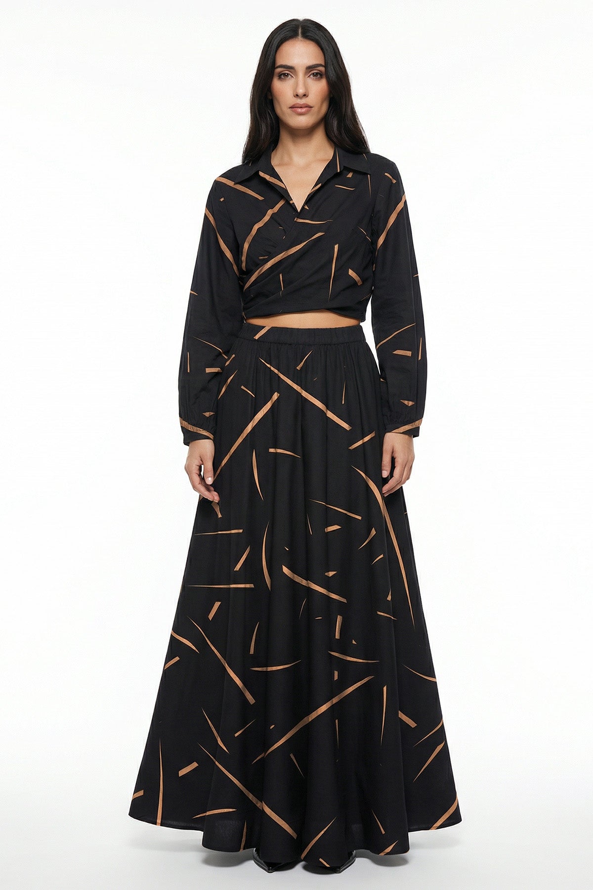 Buy Black Satin Cross Over Shirt for women by Tezhhomayaa online available at scrollnshops