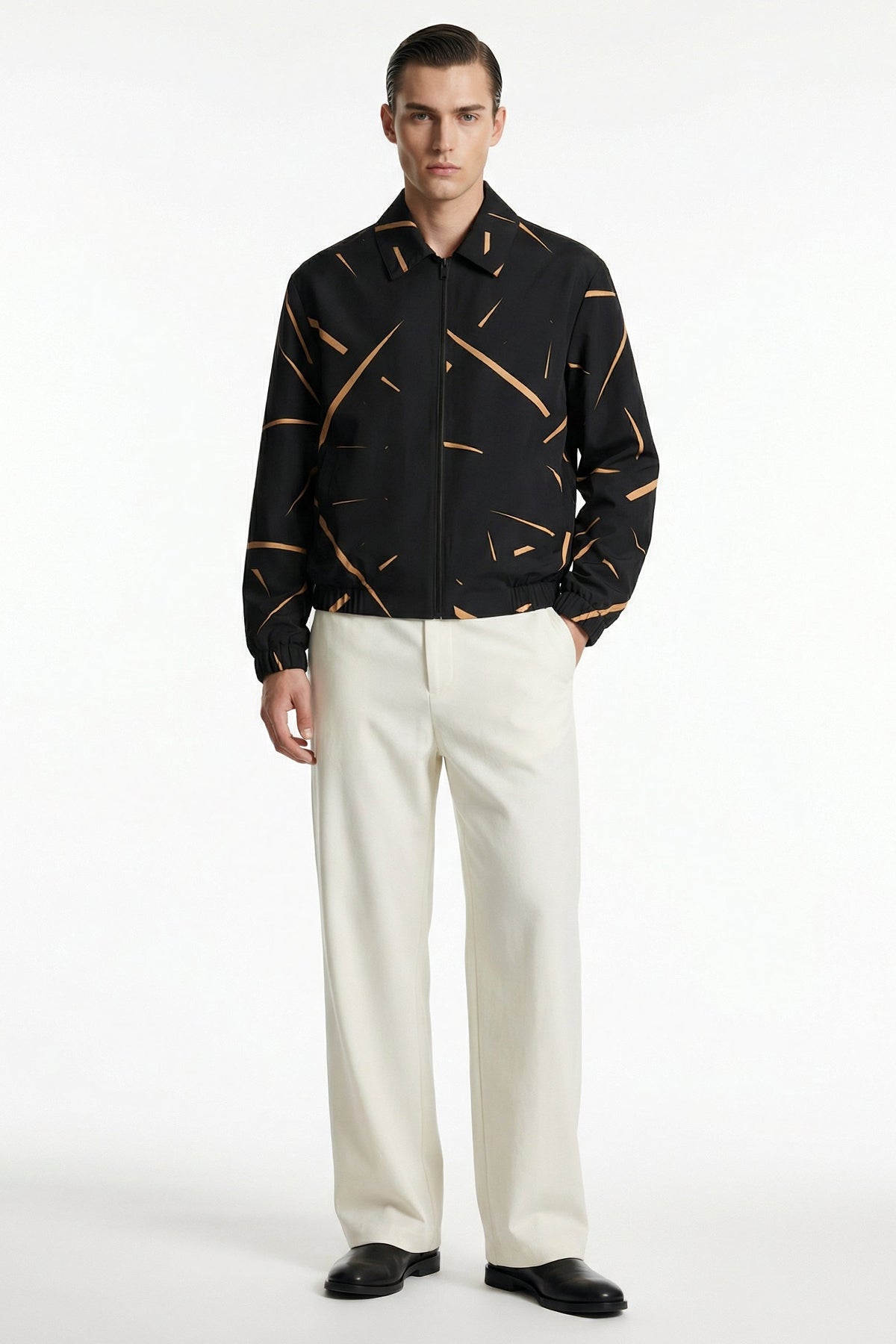 Black Satin Detailing Jacket
