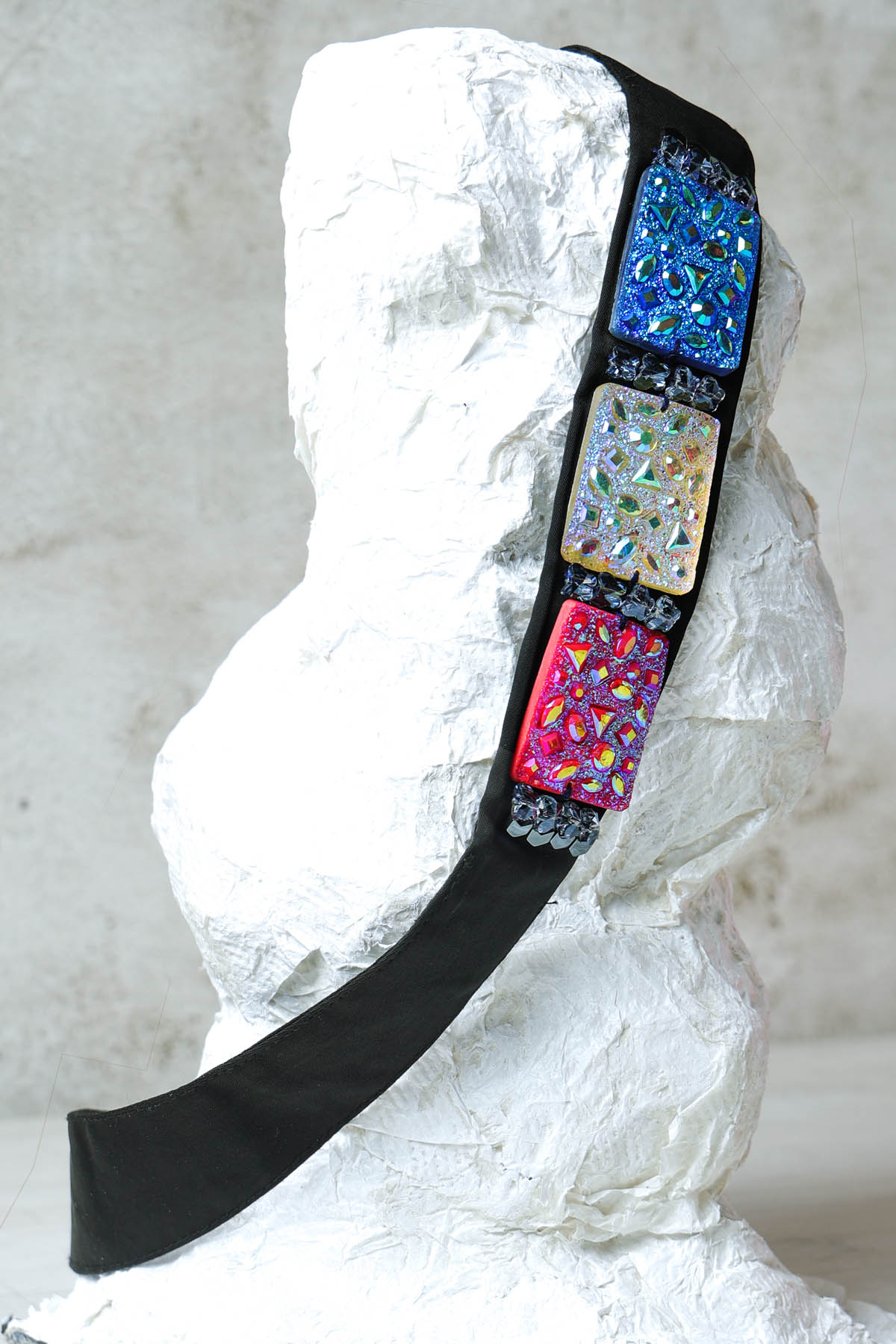 Etti Kapoor Black Satin Embellished Belt Accessories online at ScrollnShops