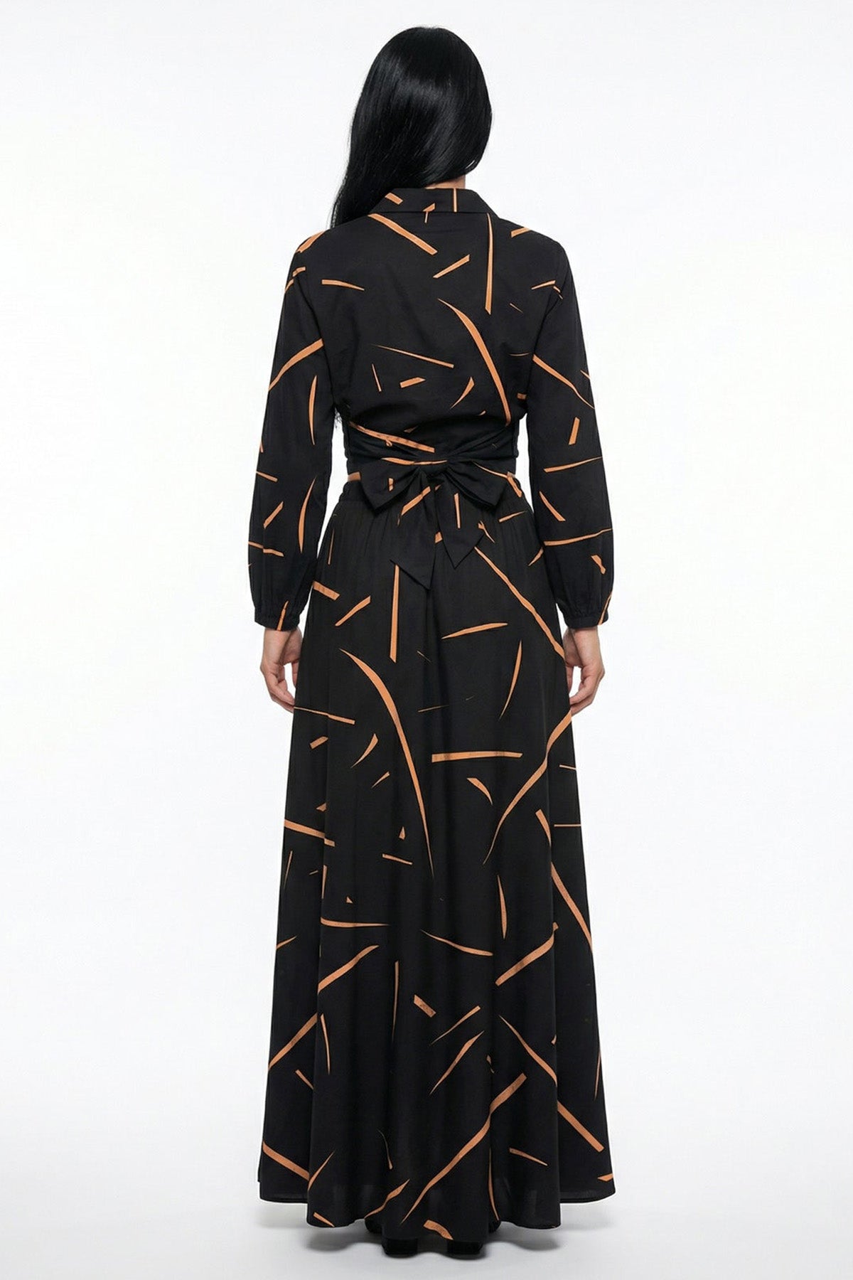 Black Satin Refine Detail Skirt