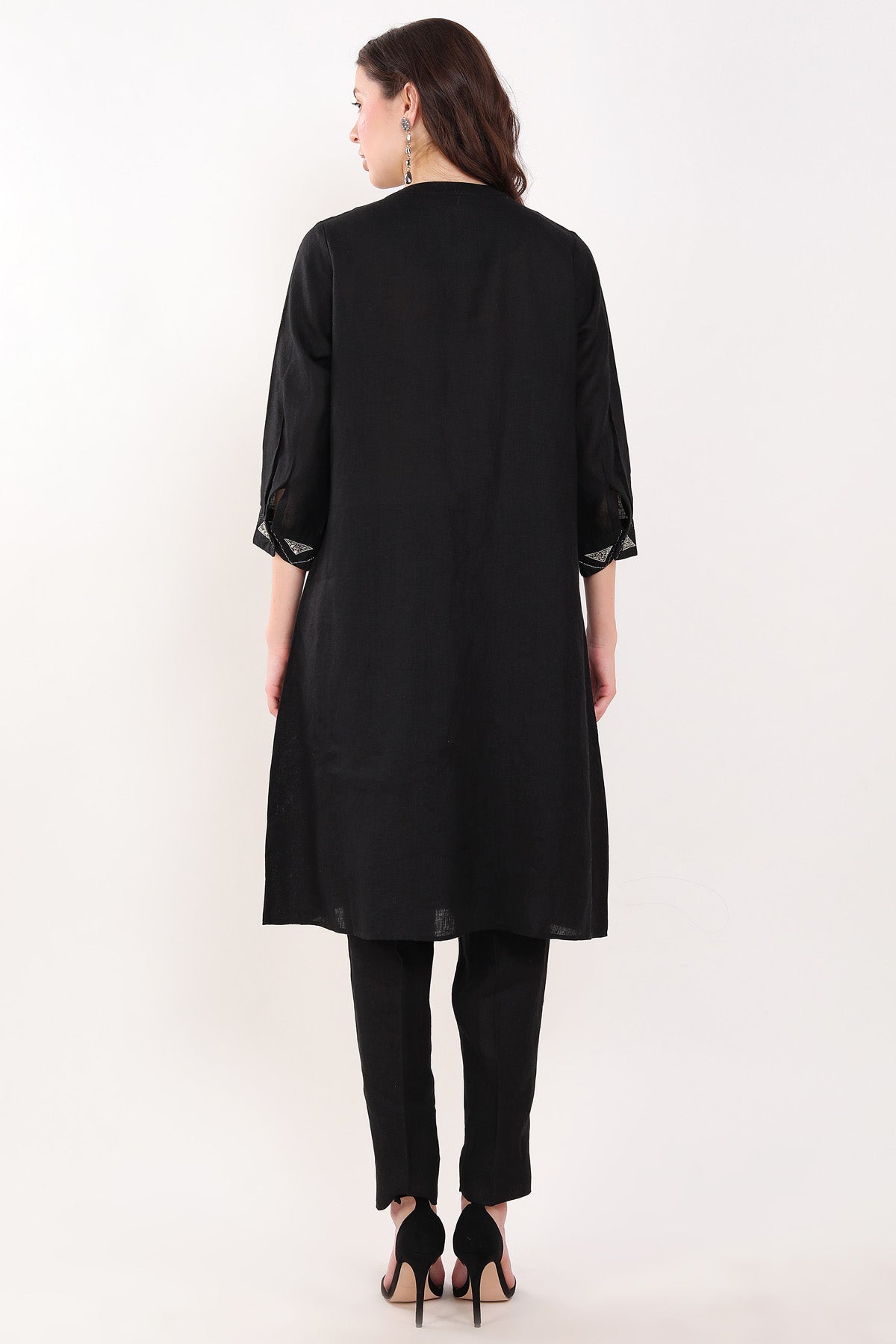 Black Sequins Embroidered Tunic