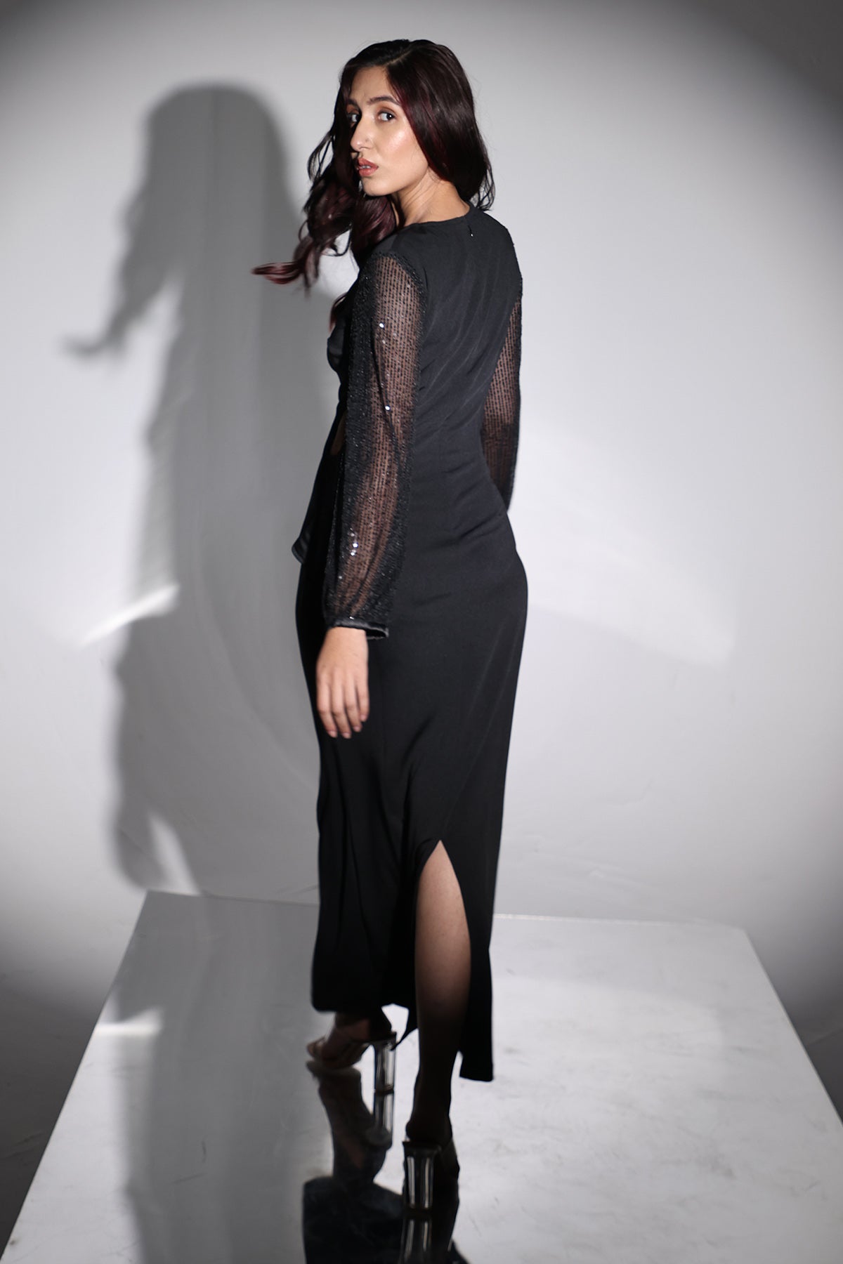 Black Sequins Handwork Dress