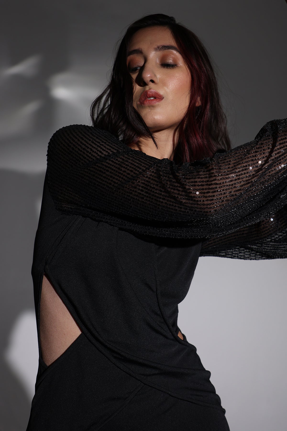 Black Sequins Handwork Dress