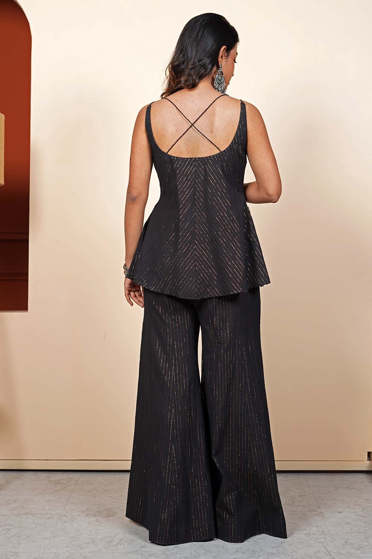 Sleeveless Black Top & Pants