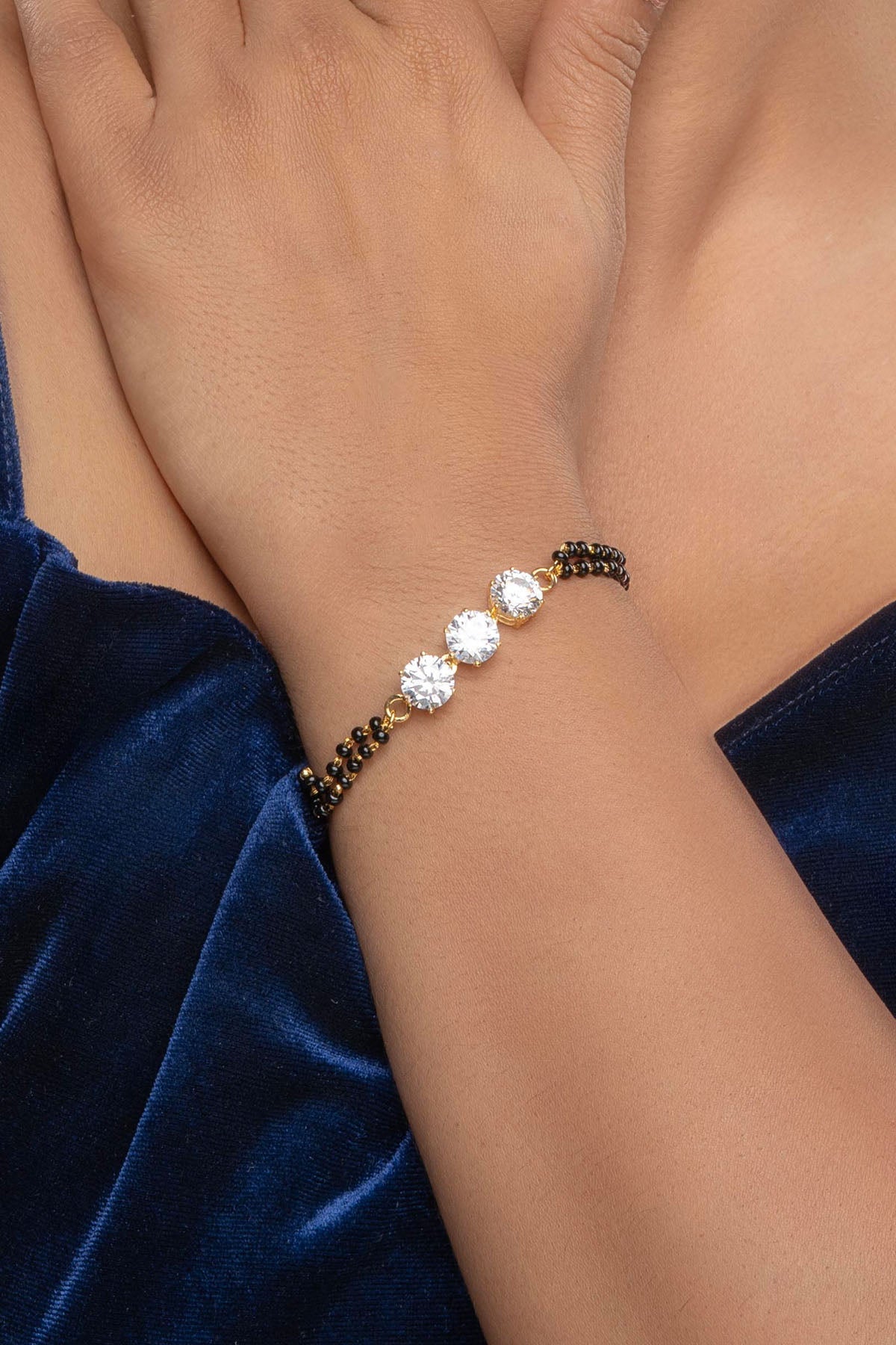 Buy Black Solitaire Hand Mangalsutra by Sica for women online at ScrollnShops