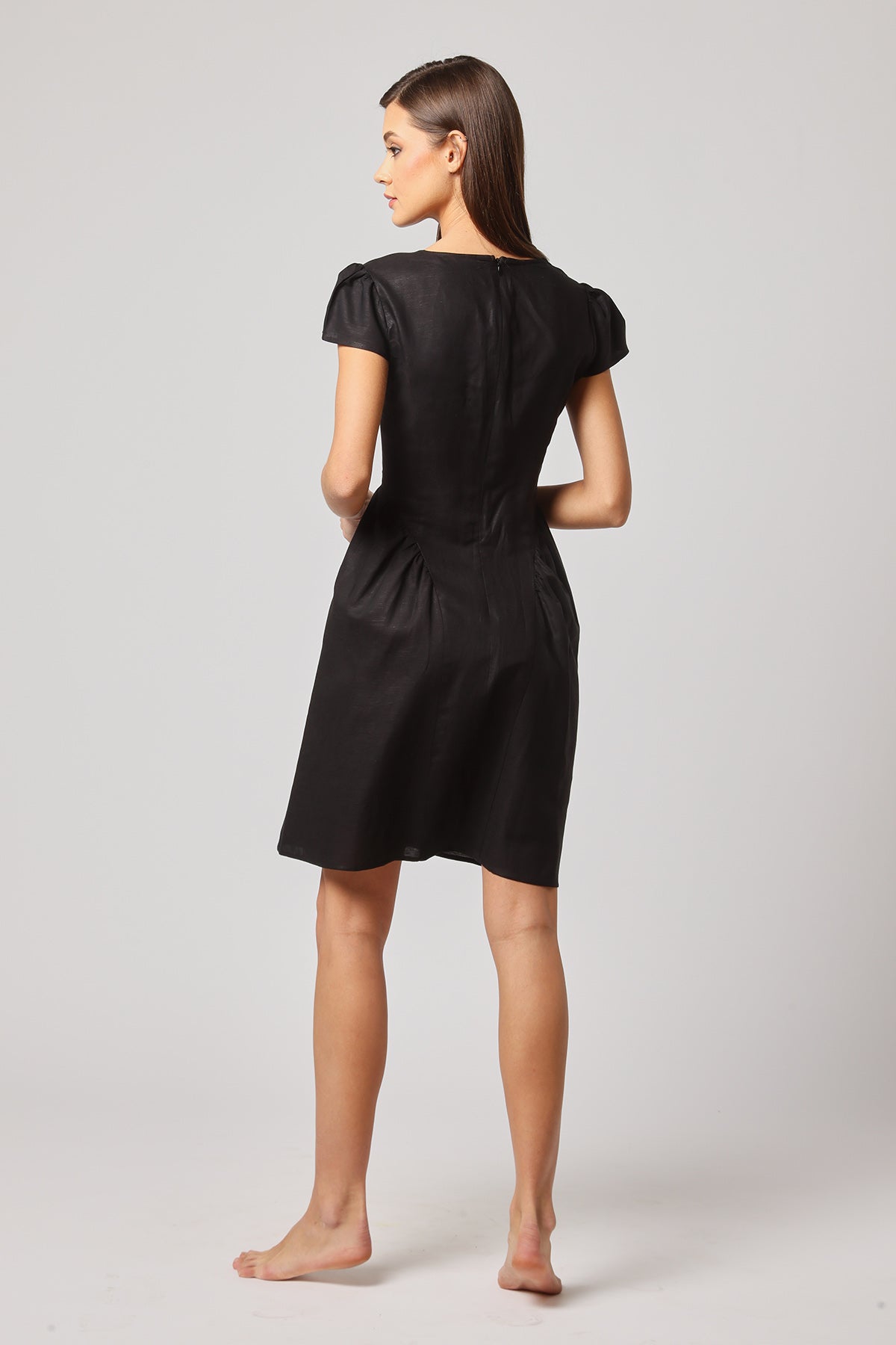 Buy Black Square Neck Mini Dress by Ashita Fernandes