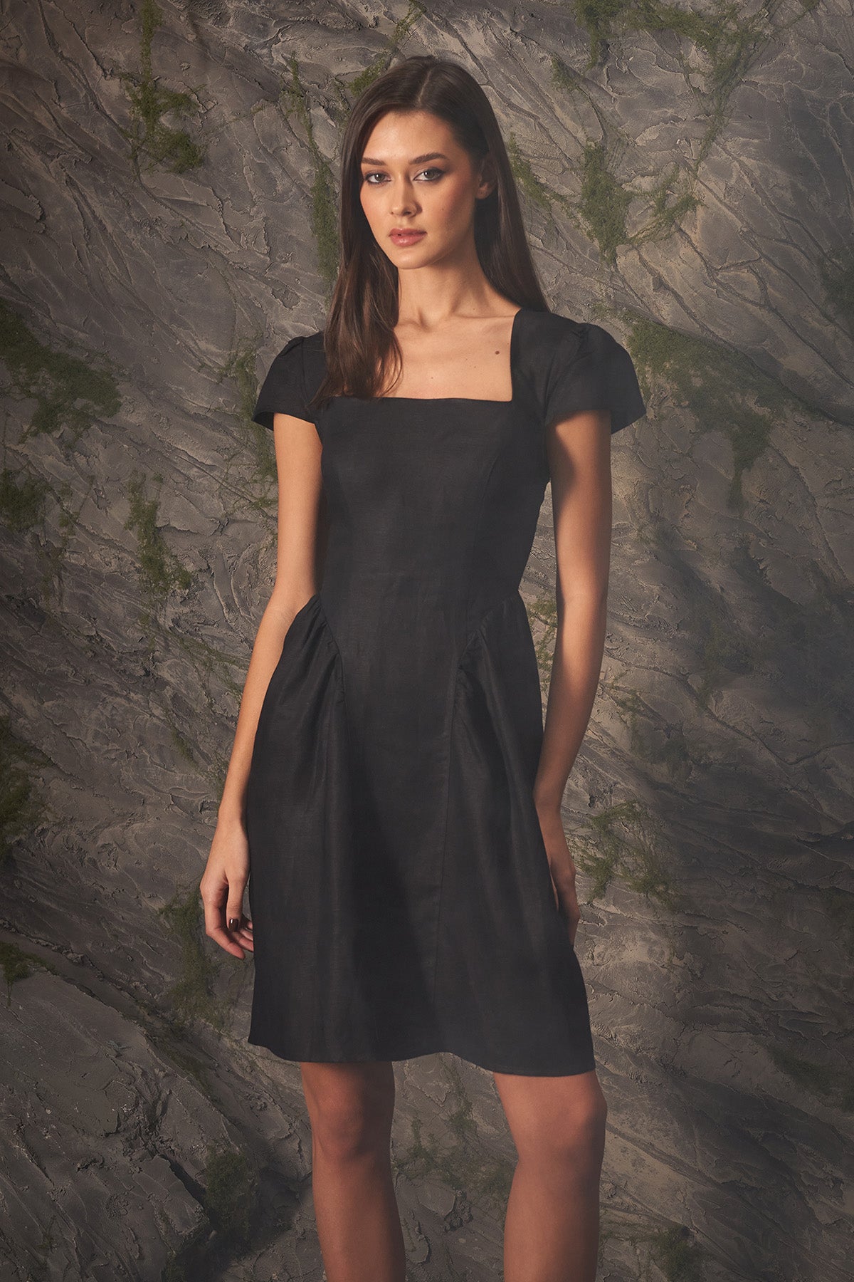 Buy Black Square Neck Mini Dress by Ashita Fernandes for Women online at ScrollnShops