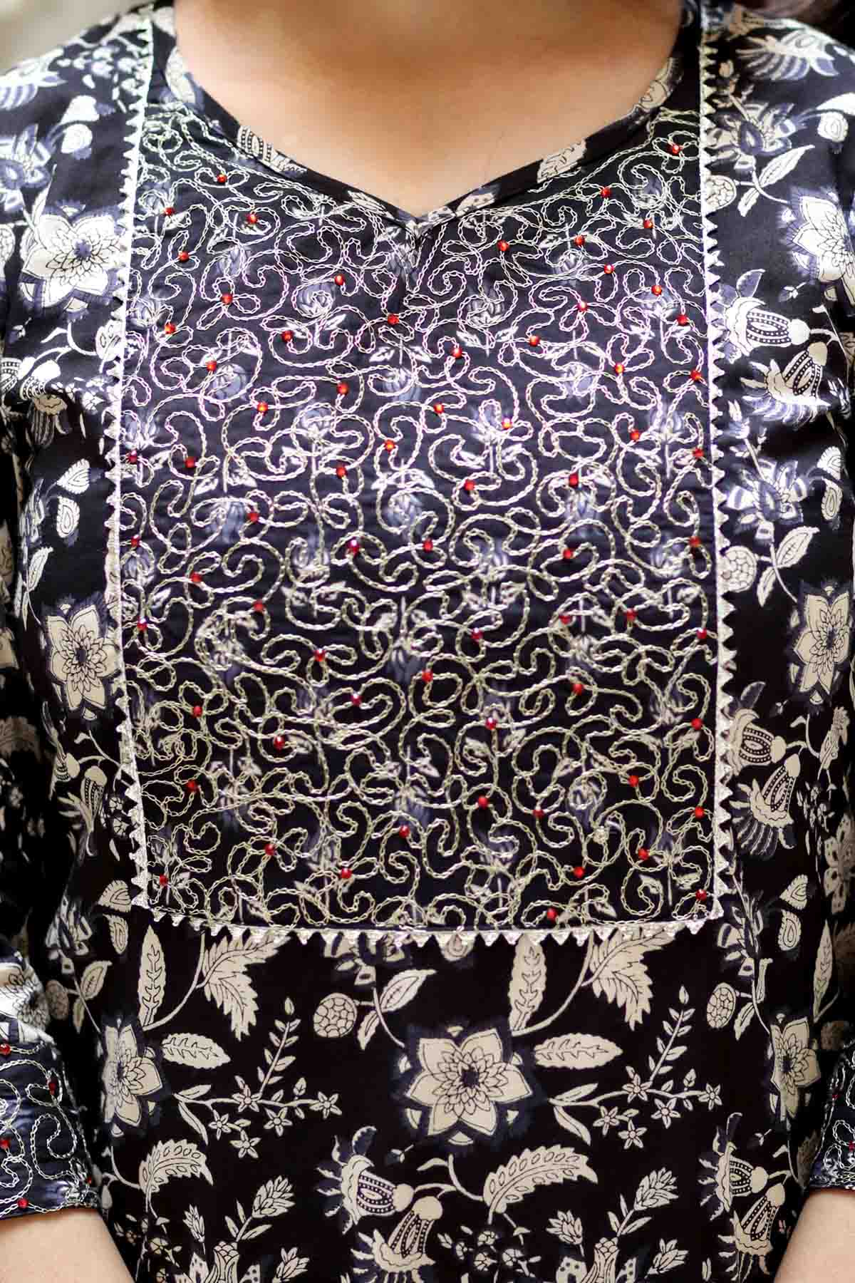 Black Straight Kurta & Palazzo