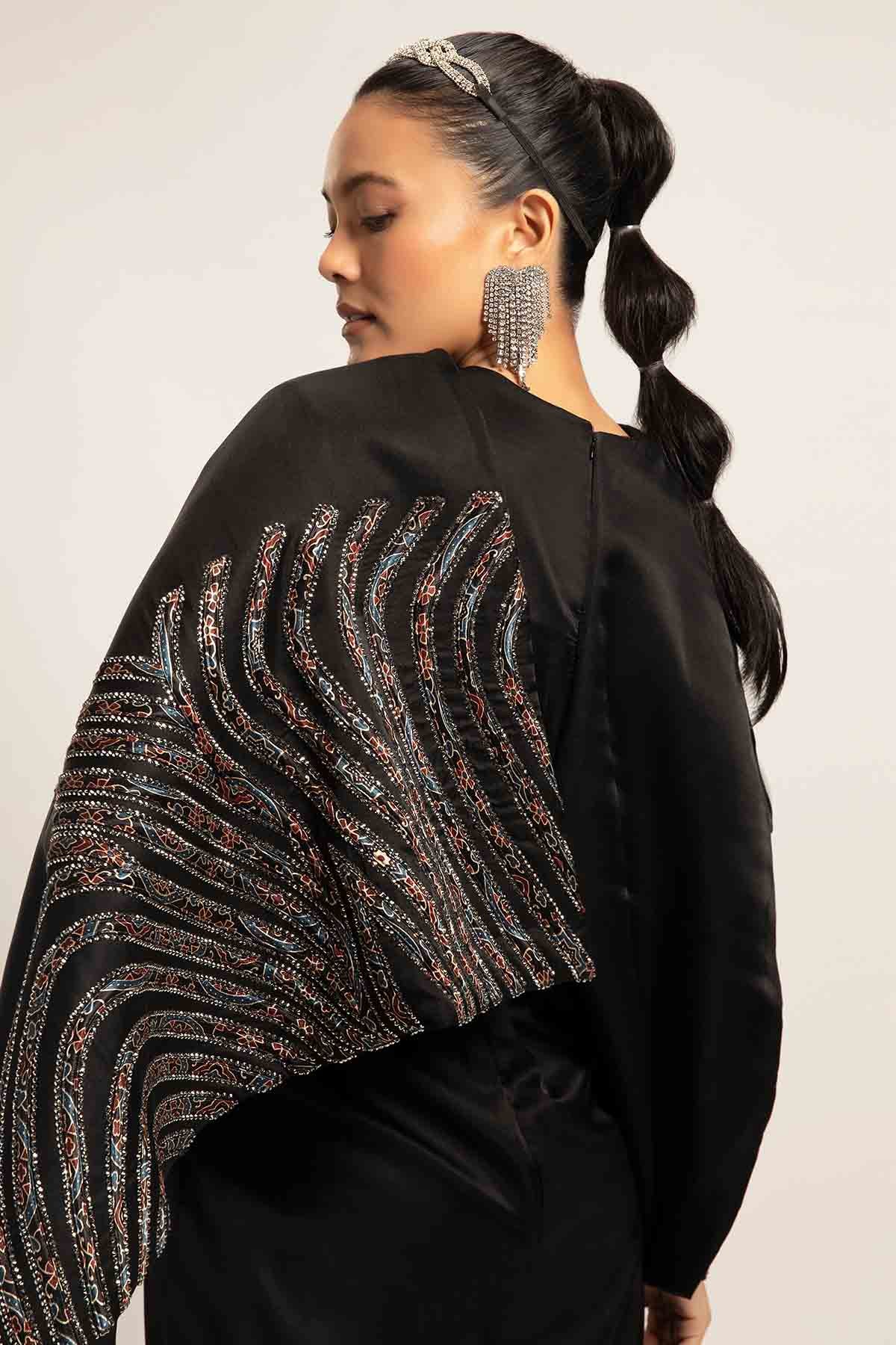 Black Stripwork Jumpsuit & Trail