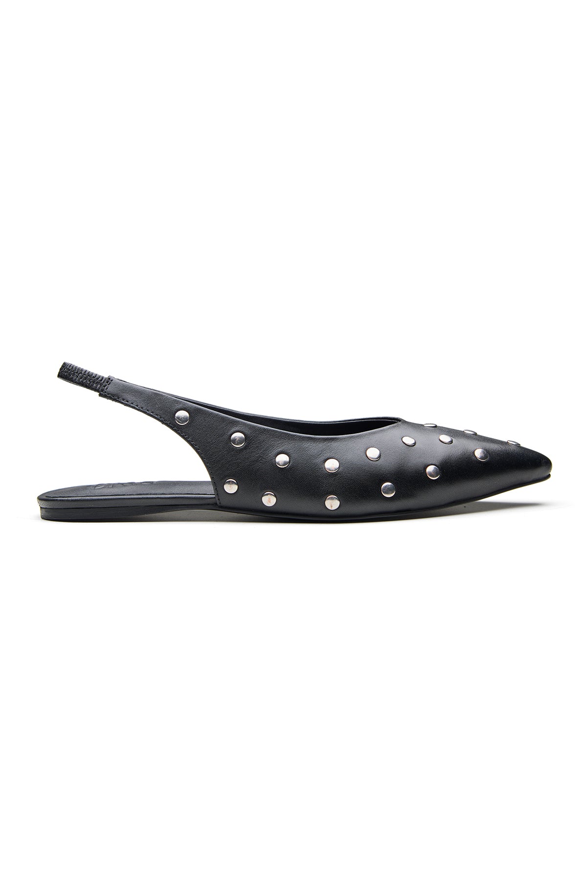 Black Studded Ballerina Flats