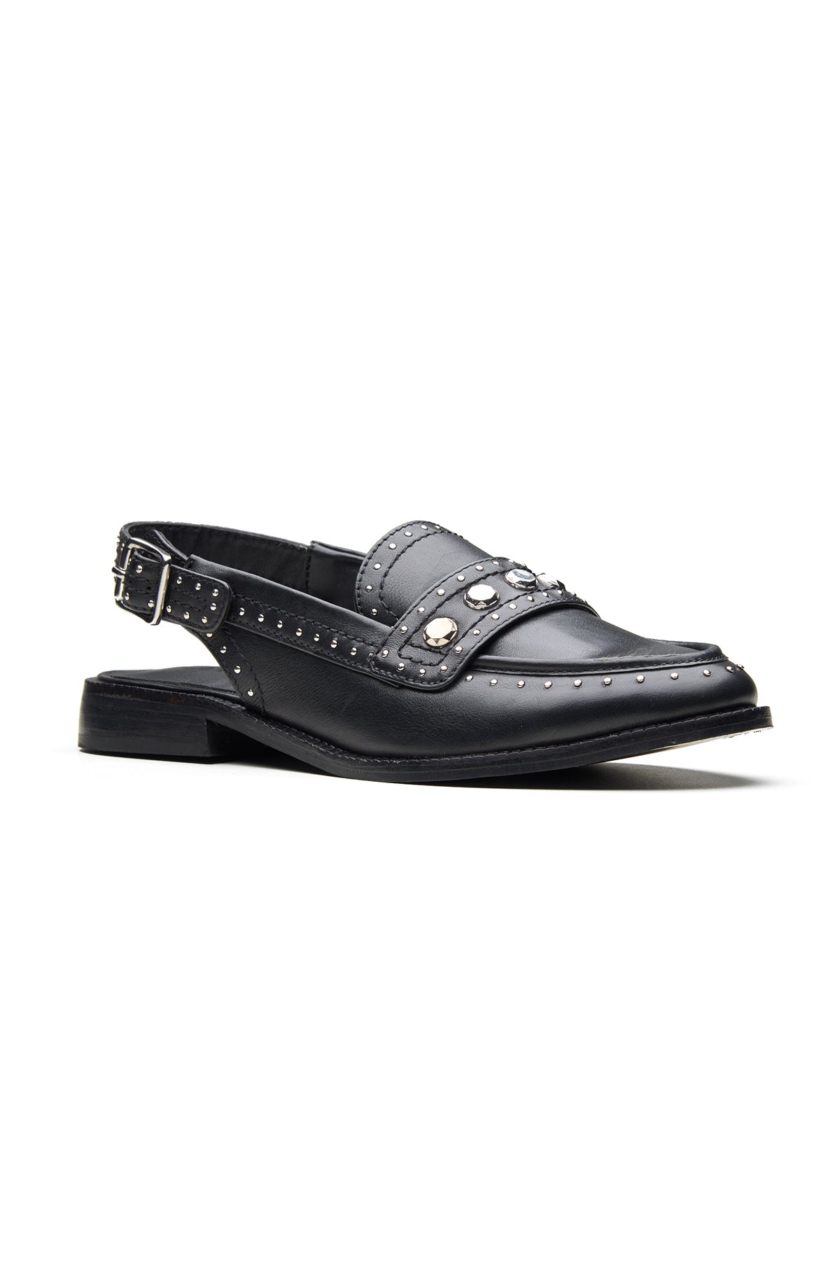 Buy Black Studded Slingback Sandals by Dang Shoes for Women online at ScrollnShops