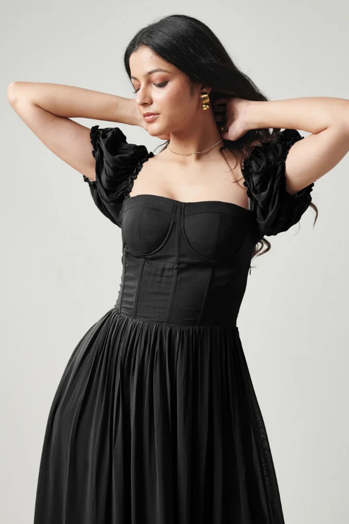 Black Sweetheart Neckline Dress