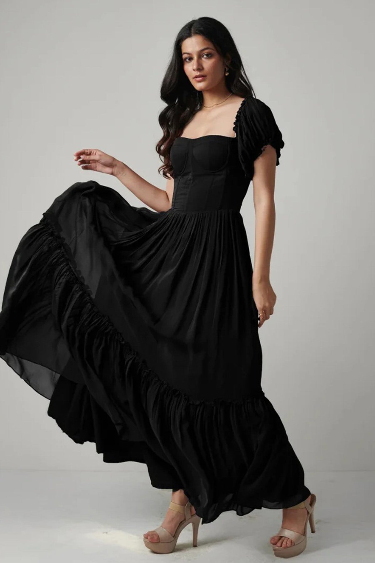 Black Sweetheart Neckline Dress
