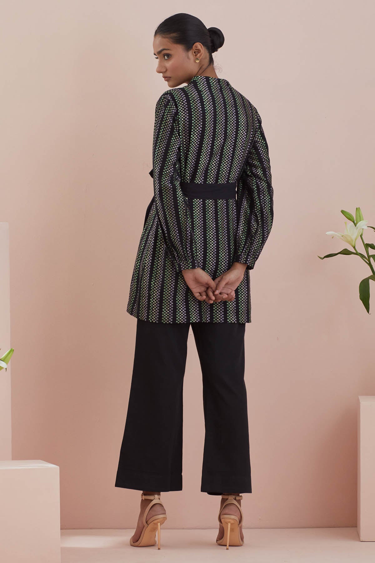 Black Texture Cotton Co-ord Set