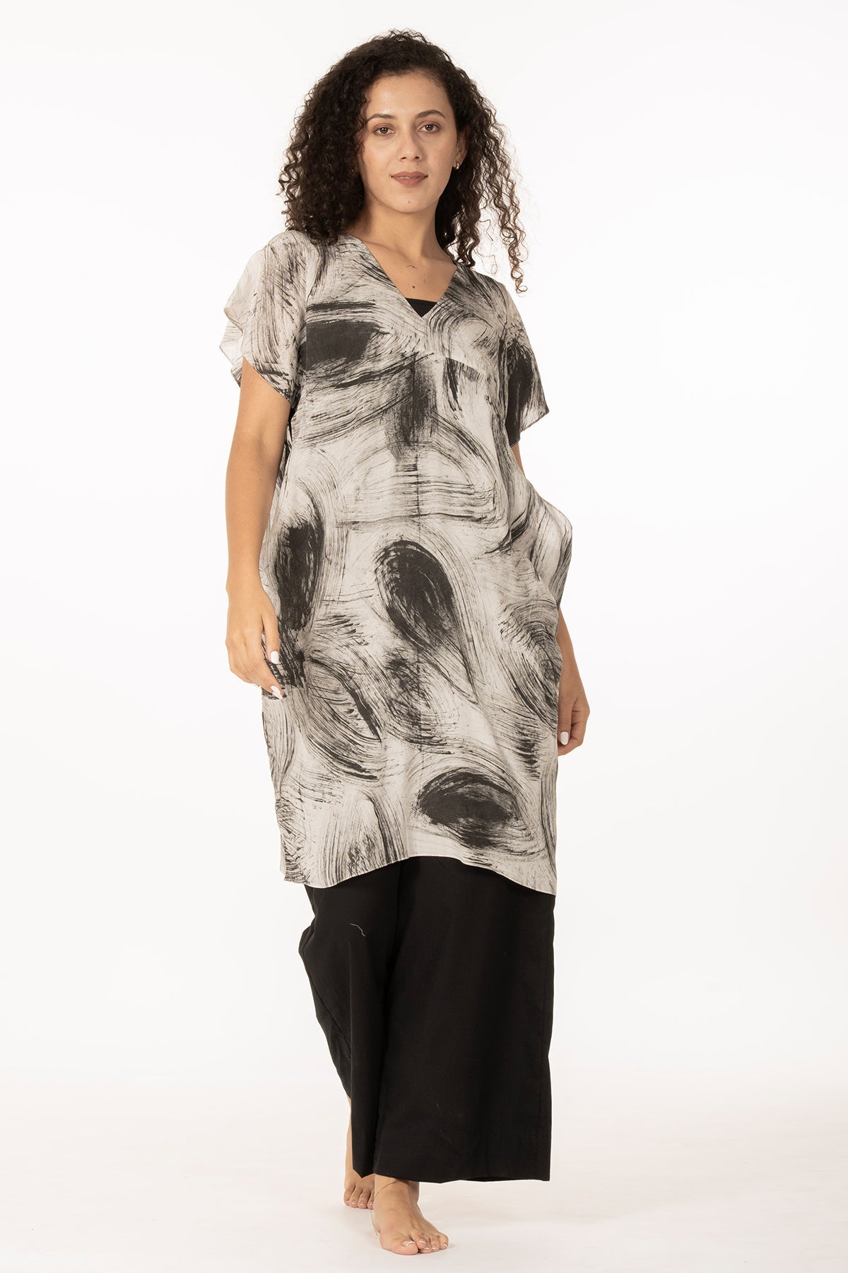 Buy Black Texture Print Kurta Pants for women by Khat Clothing online available at scrollnshops