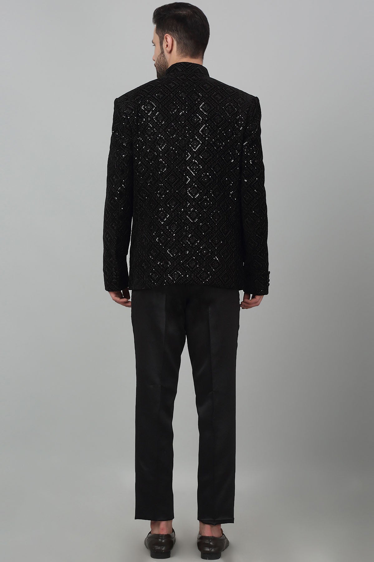 Black Thread Work Bandhgala