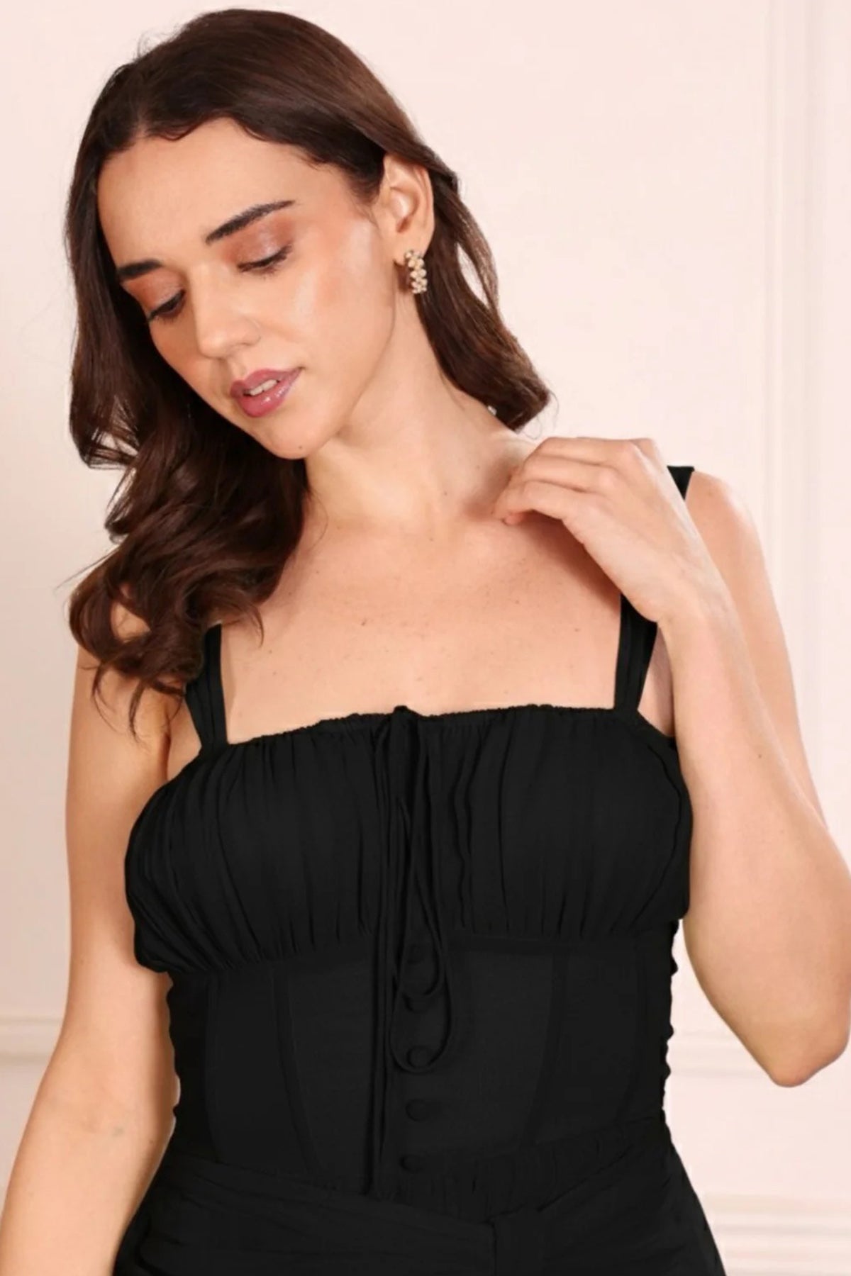 Black Three Tiered Maxi Dress