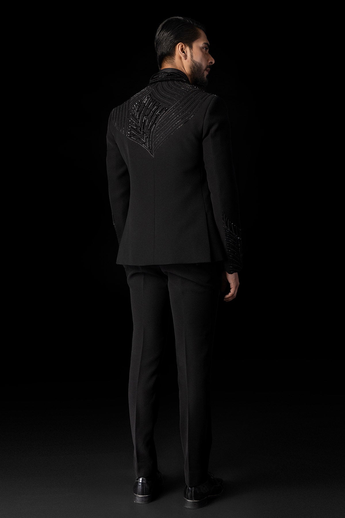 Black Tone 3D Embroidery Tuxedo