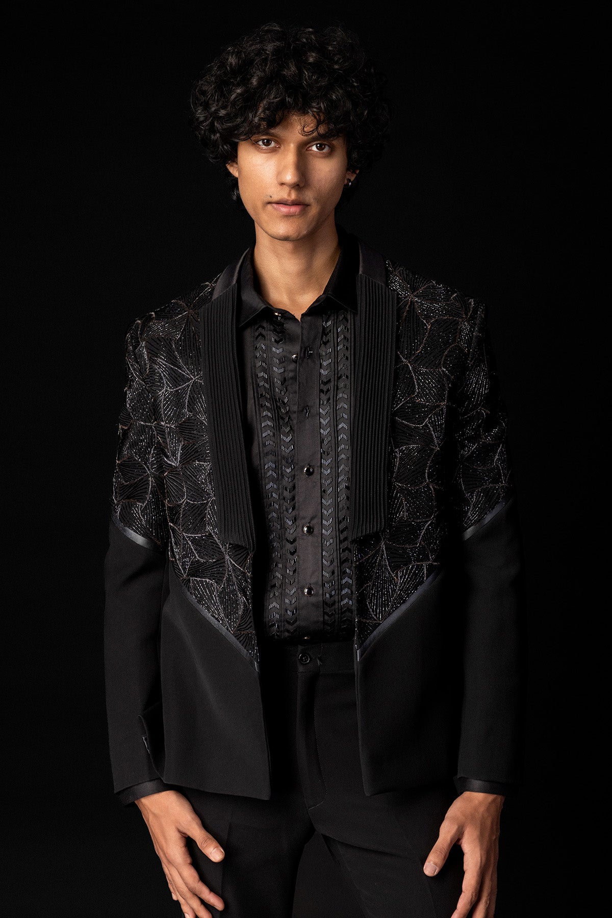 Black Tone Embroidered Tuxedo