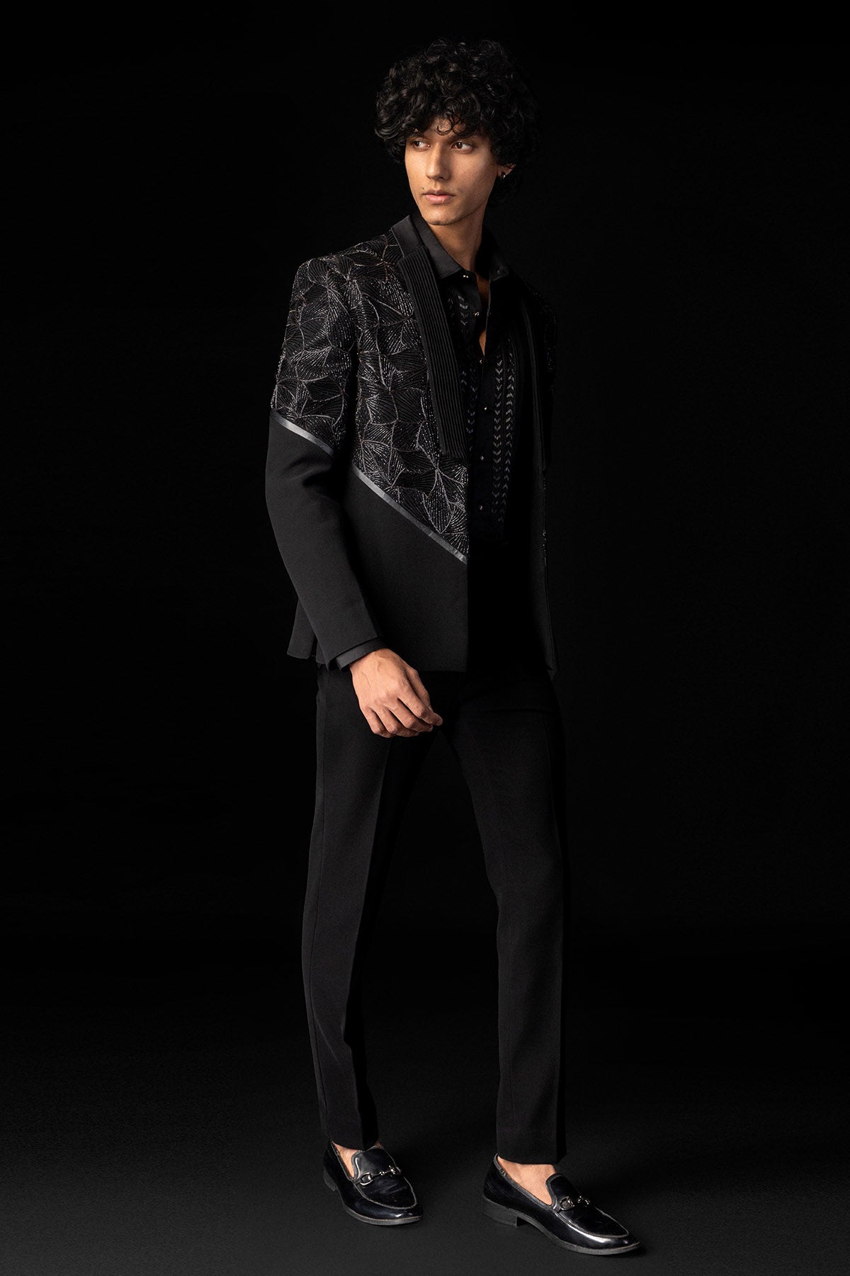 Black Tone Embroidered Tuxedo