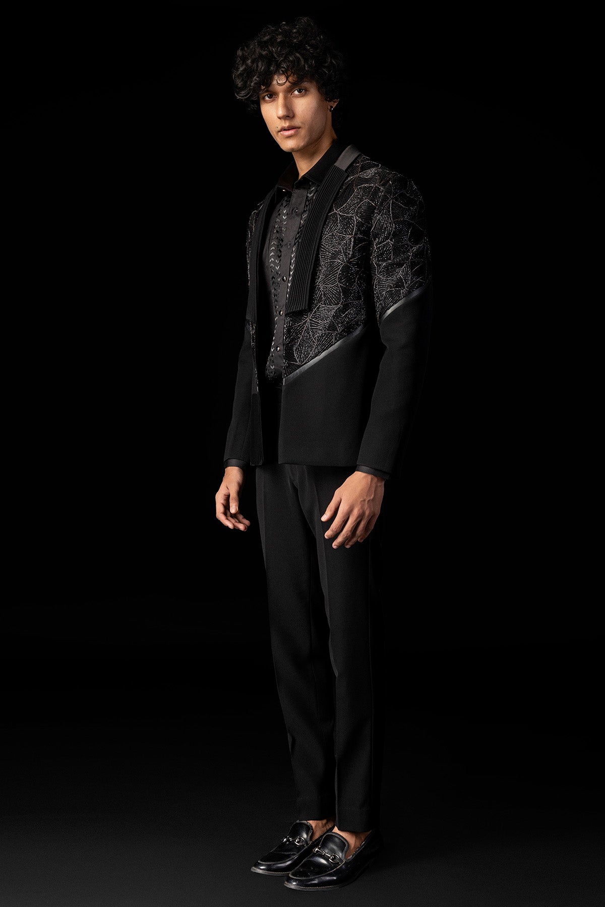 Black Tone Embroidered Tuxedo