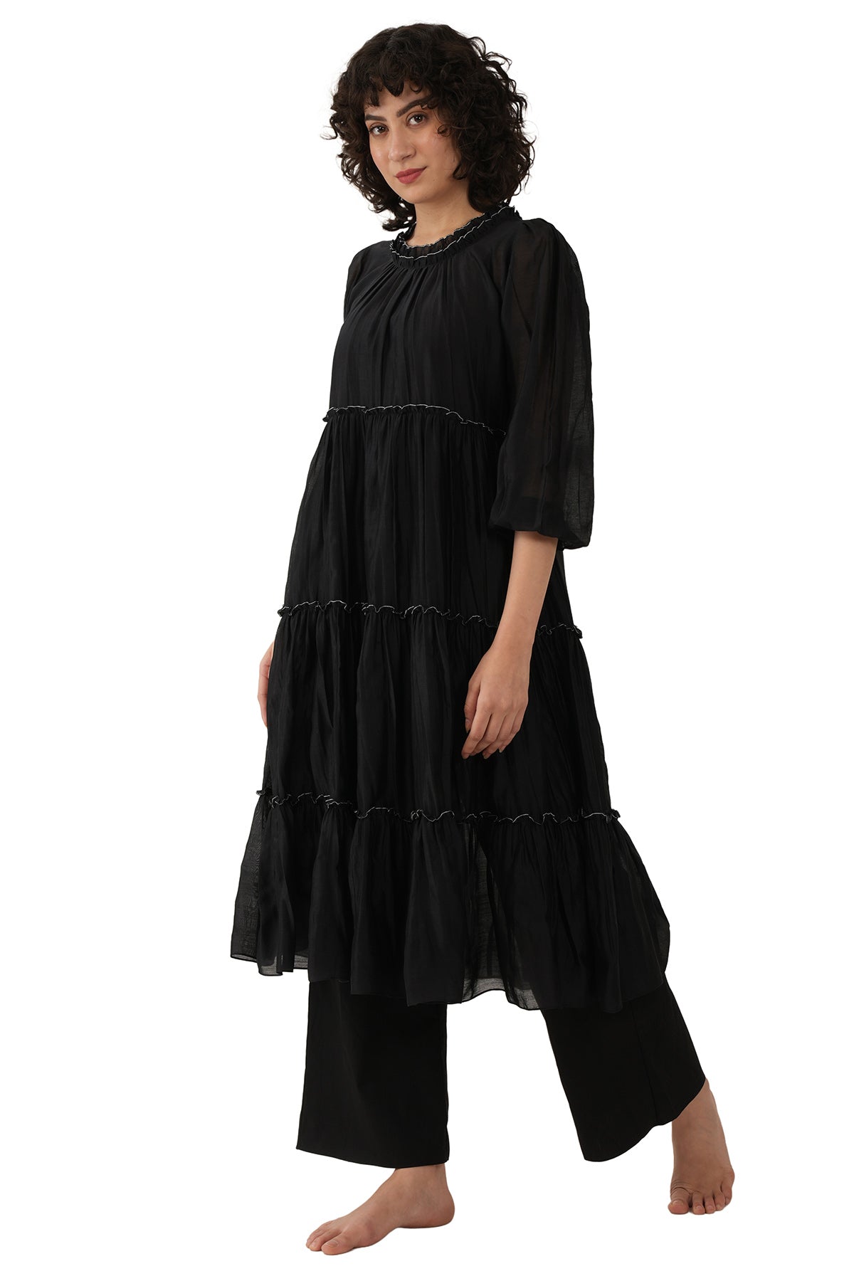 Black Turtle Tier Kurta & Pants