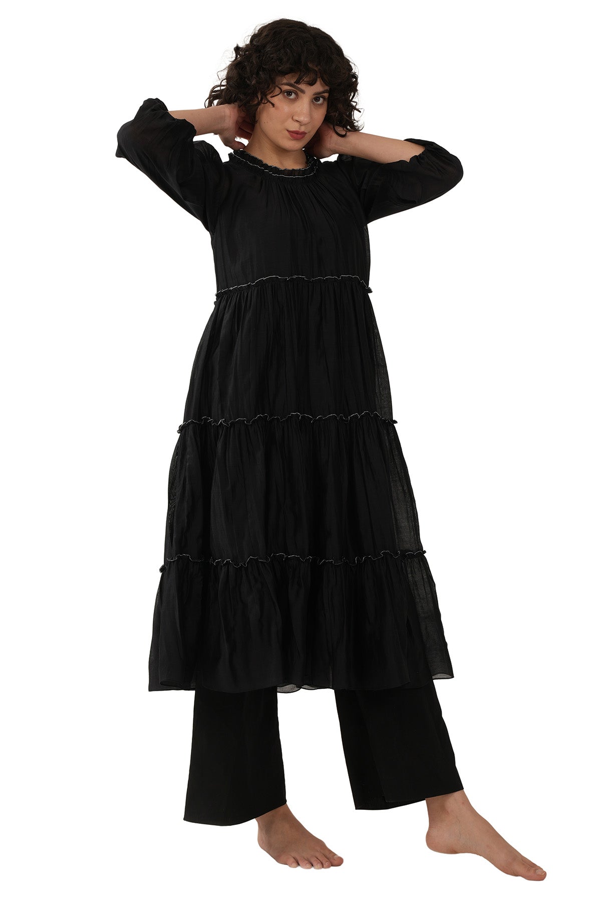 Black Turtle Tier Kurta & Pants