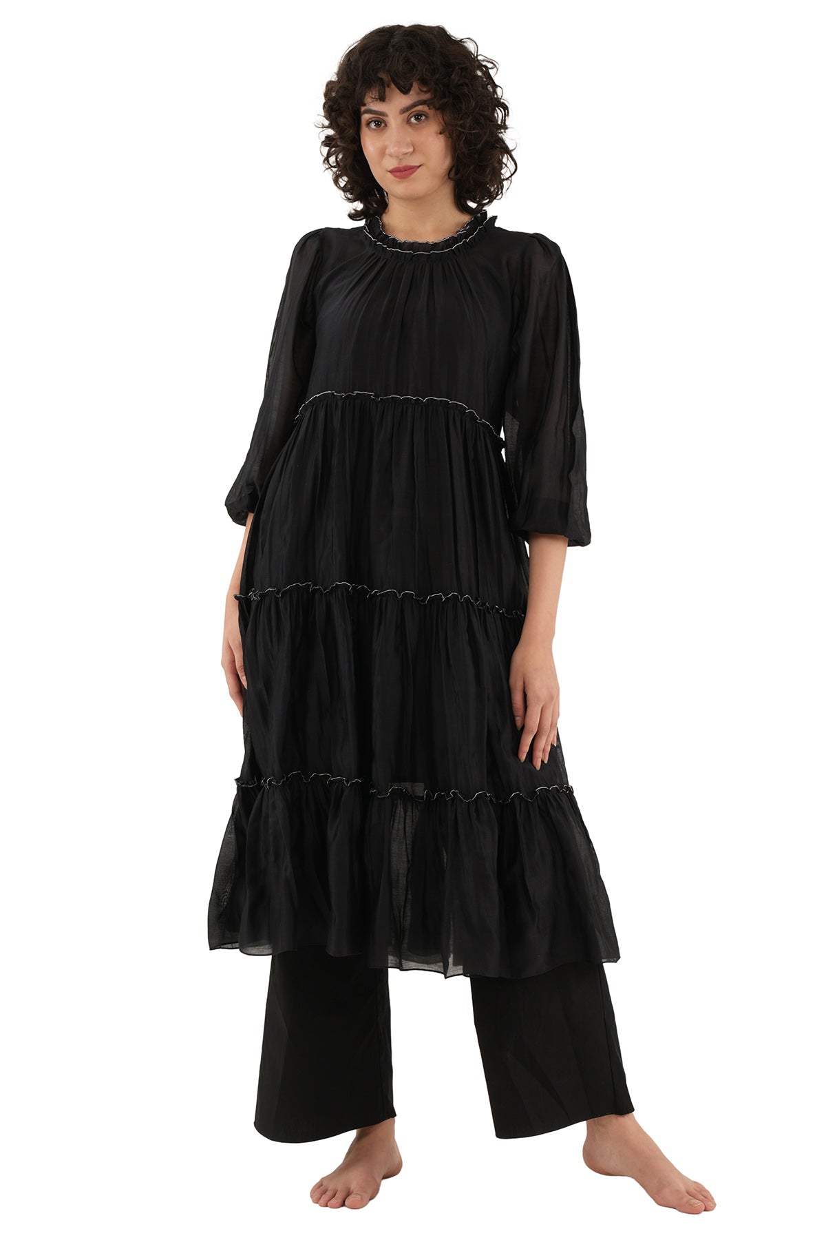 Buy Black Turtle Tier Kurta & Pants for women by Khat Clothing online available at scrollnshops