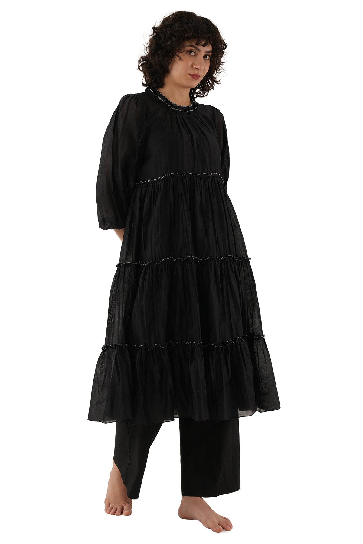 Black Turtle Tier Kurta & Pants